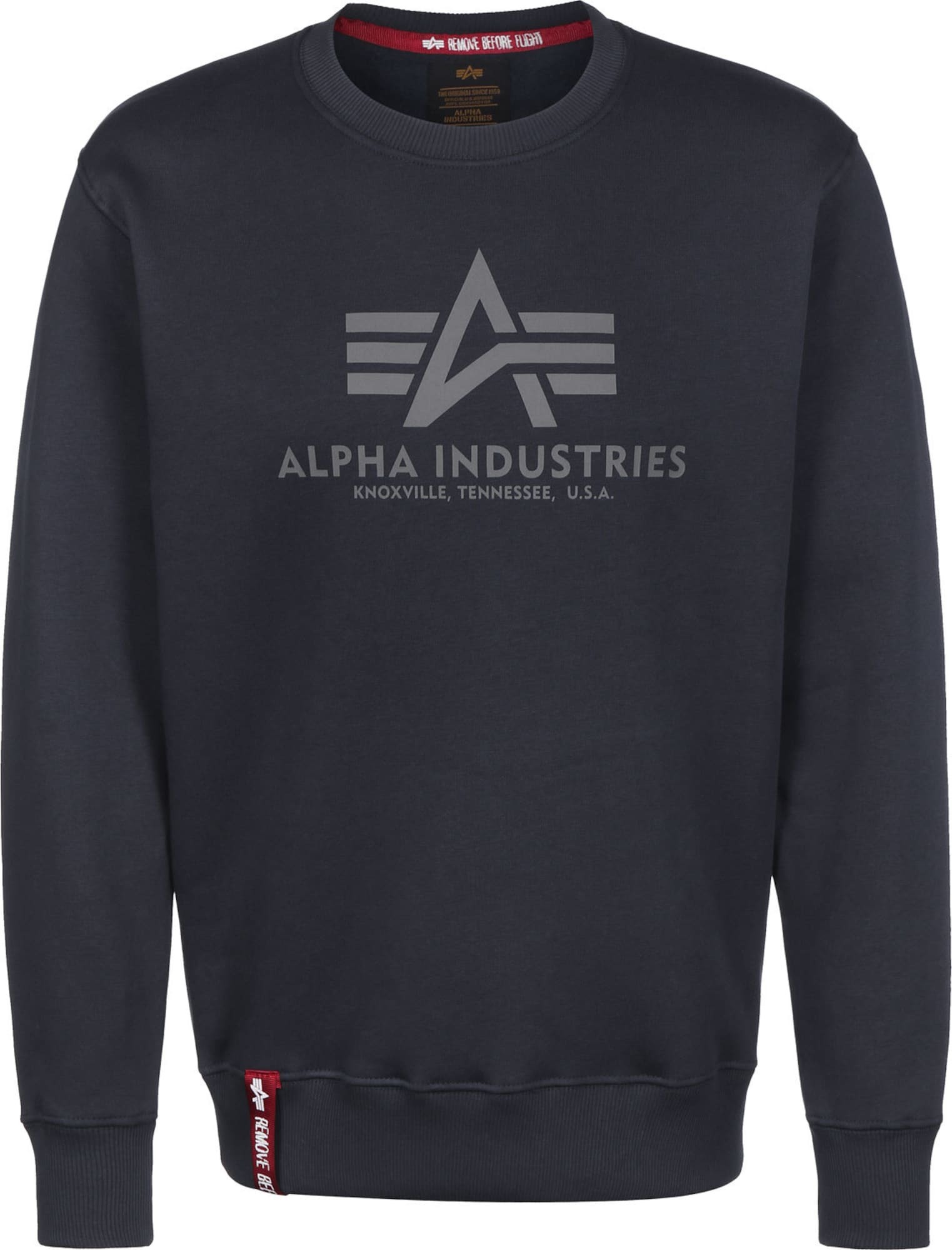 ALPHA INDUSTRIES Mikina černá / šedá