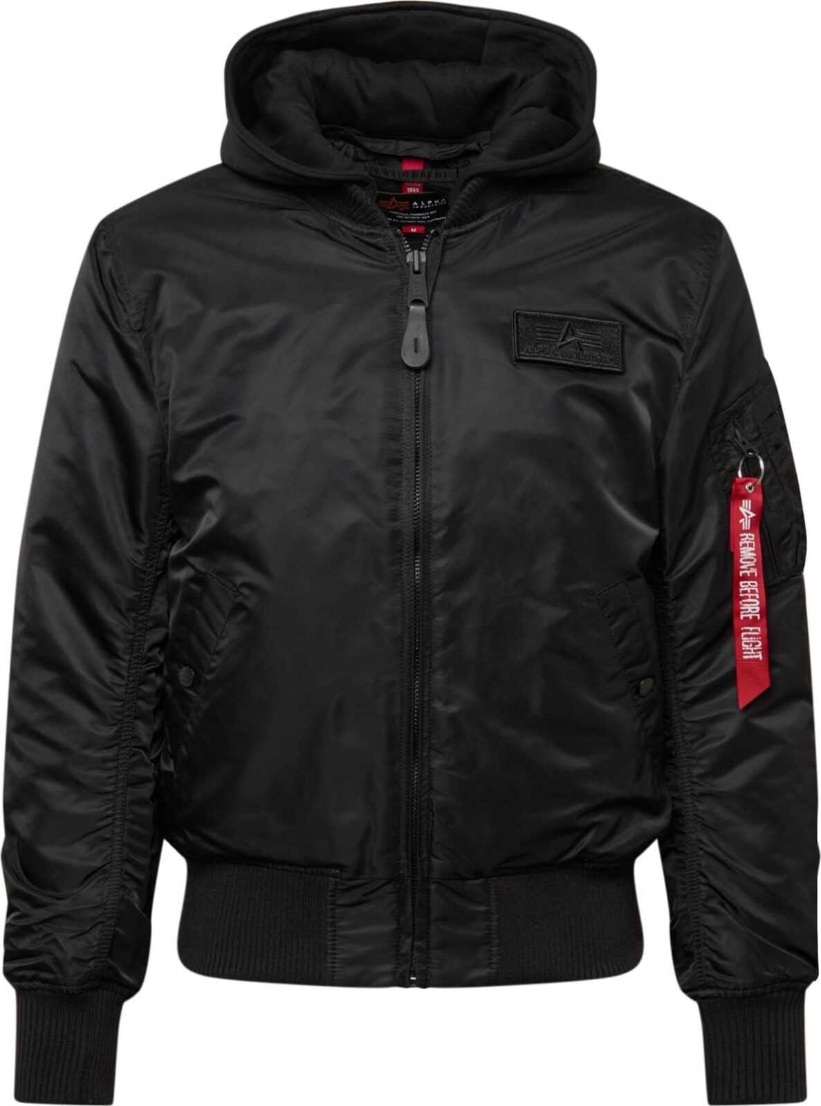 ALPHA INDUSTRIES Přechodná bunda 'MA-1 ZH' černá / bílá / červená