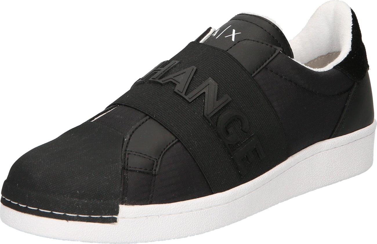 ARMANI EXCHANGE Slip on boty černá / bílá