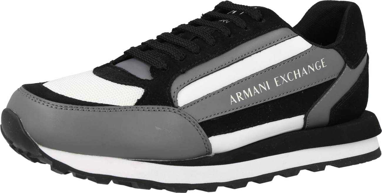 ARMANI EXCHANGE Tenisky černá / bílá / šedá