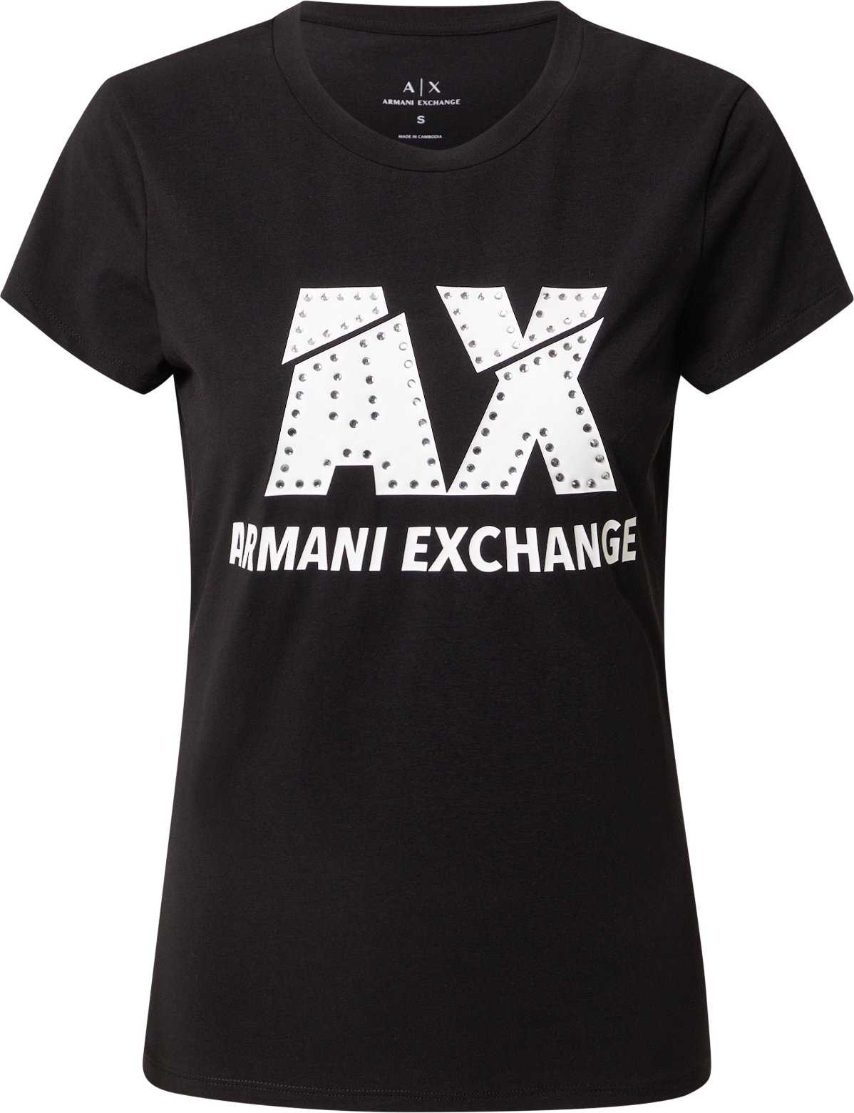 ARMANI EXCHANGE Tričko černá / bílá