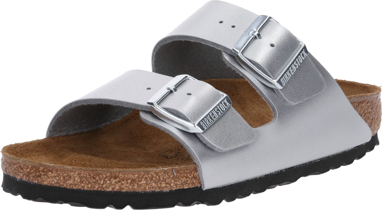 BIRKENSTOCK Pantofle 'Arizona' stříbrná