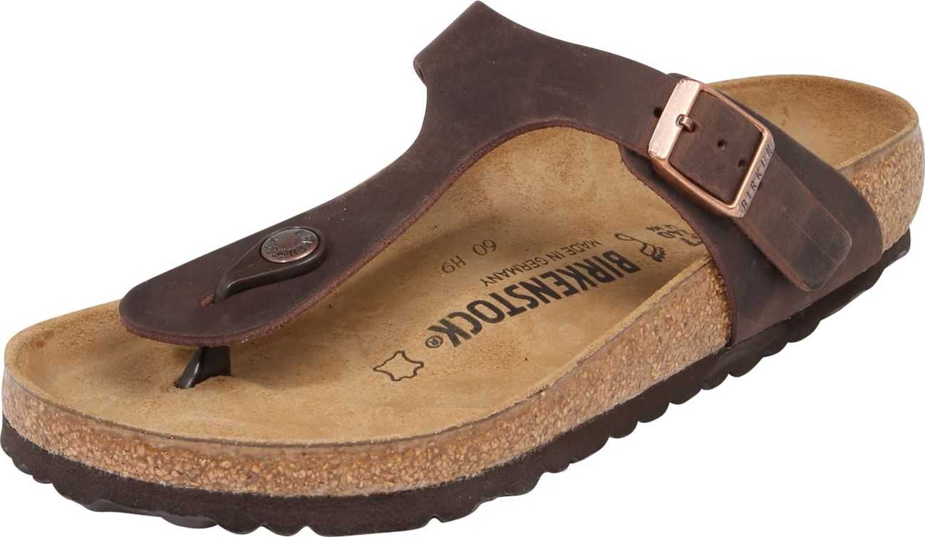 BIRKENSTOCK Žabky 'Gizeh' tmavě hnědá