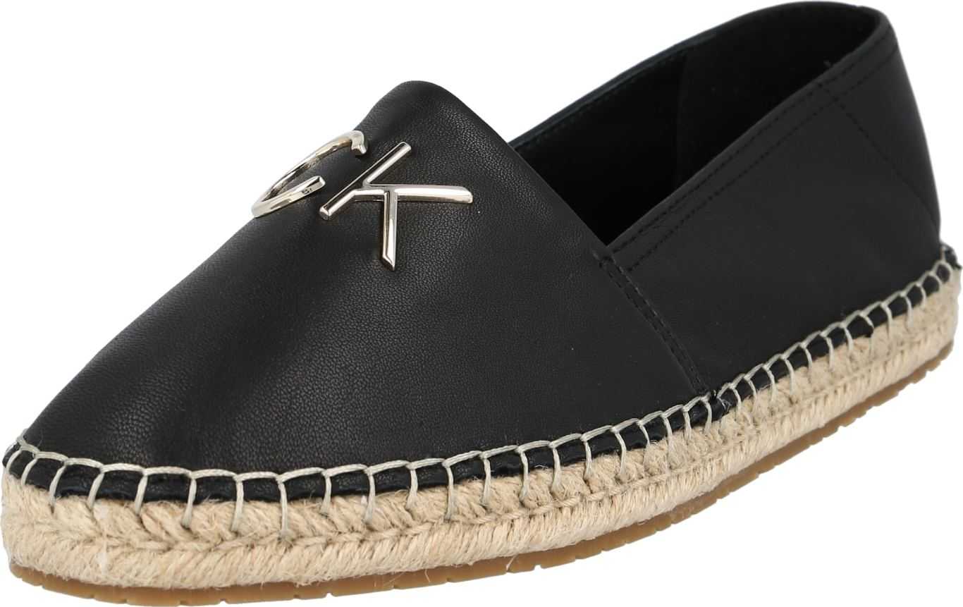 Calvin Klein Espadrilky černá / stříbrná