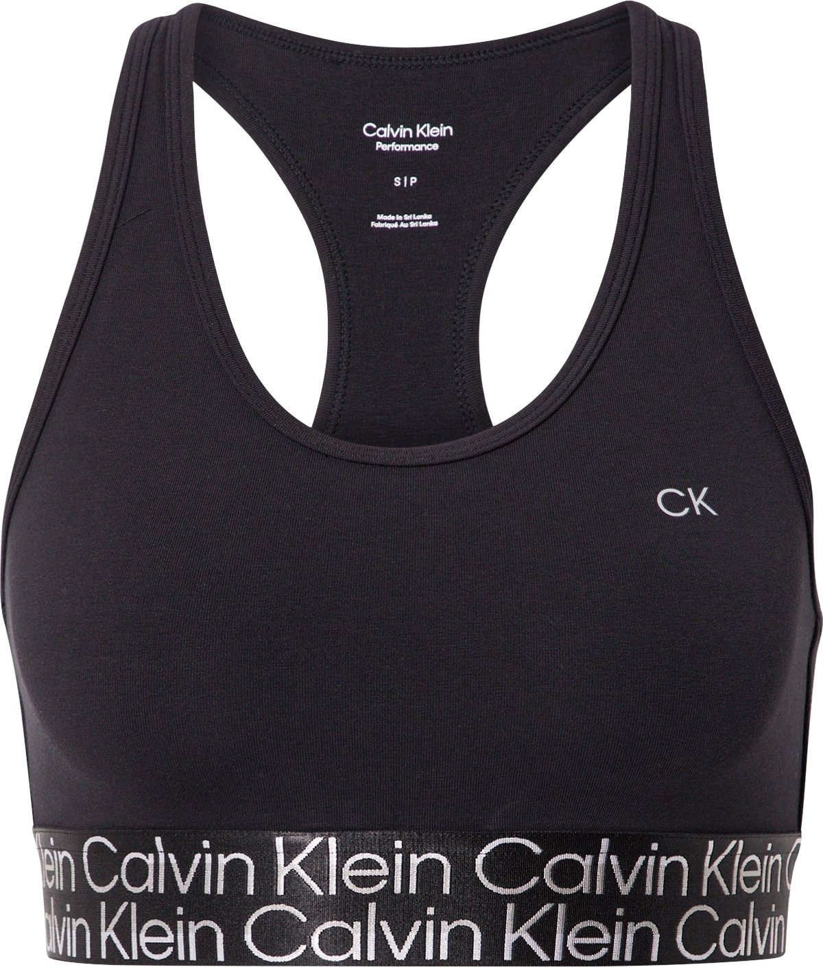 Calvin Klein Performance Sportovní podprsenka černá / bílá