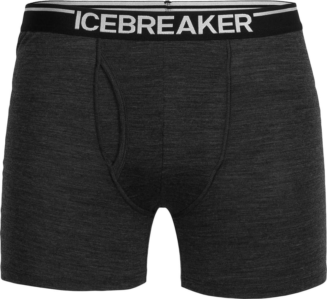 ICEBREAKER Boxerky 'Anatomica' černá / tmavě šedá / bílá