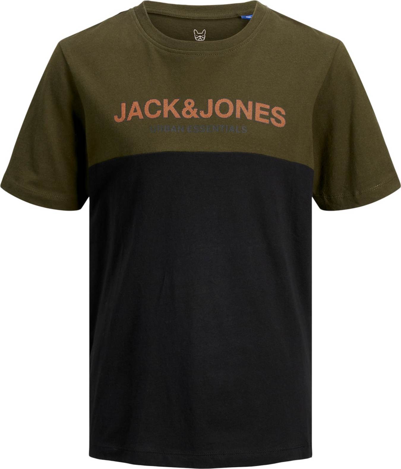 Jack & Jones Junior Tričko olivová / noční modrá / tmavě oranžová