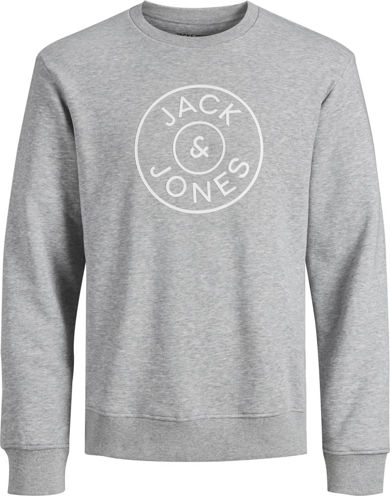 JACK & JONES Mikina 'Isari' šedý melír / bílá