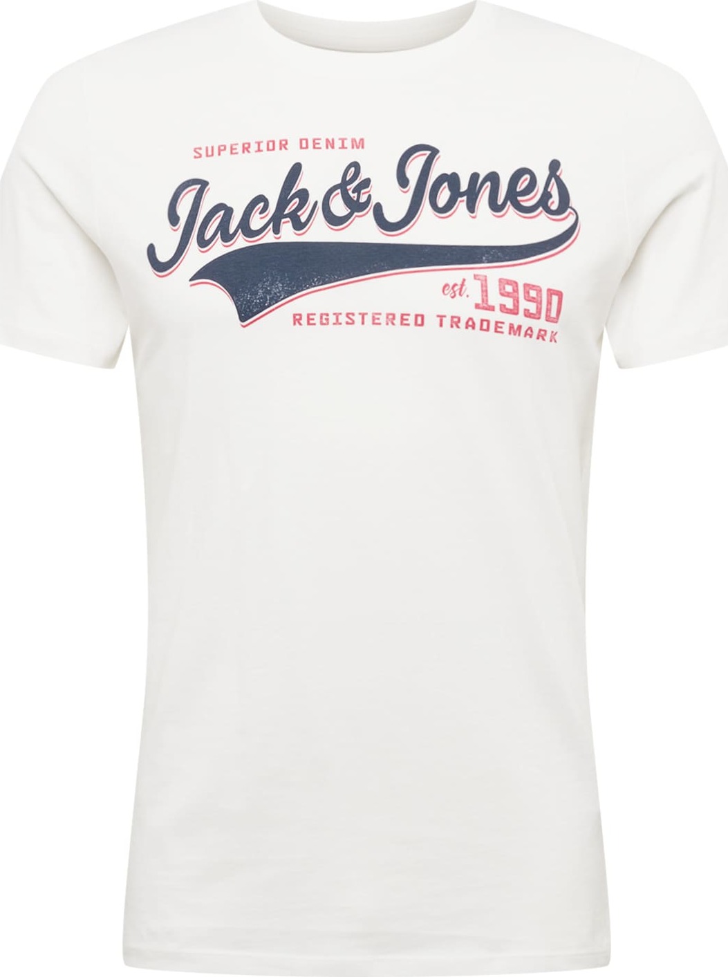 JACK & JONES Tričko bílá / námořnická modř / červená