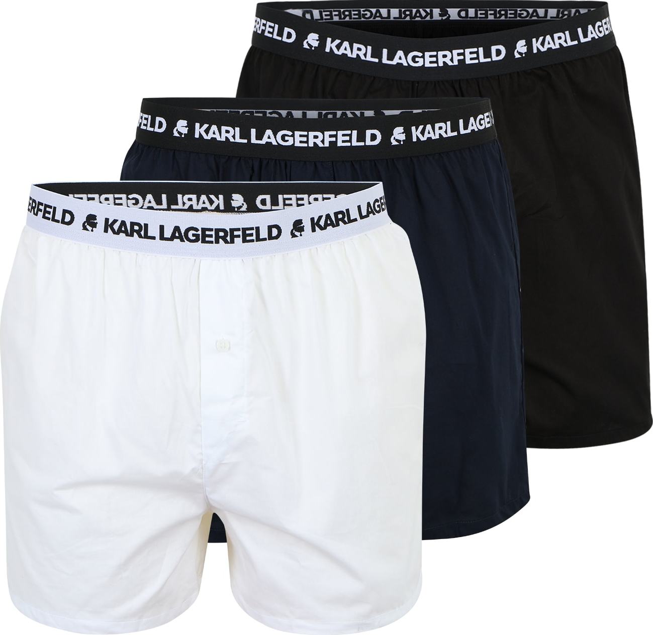 Karl Lagerfeld Boxerky bílá / noční modrá / černá