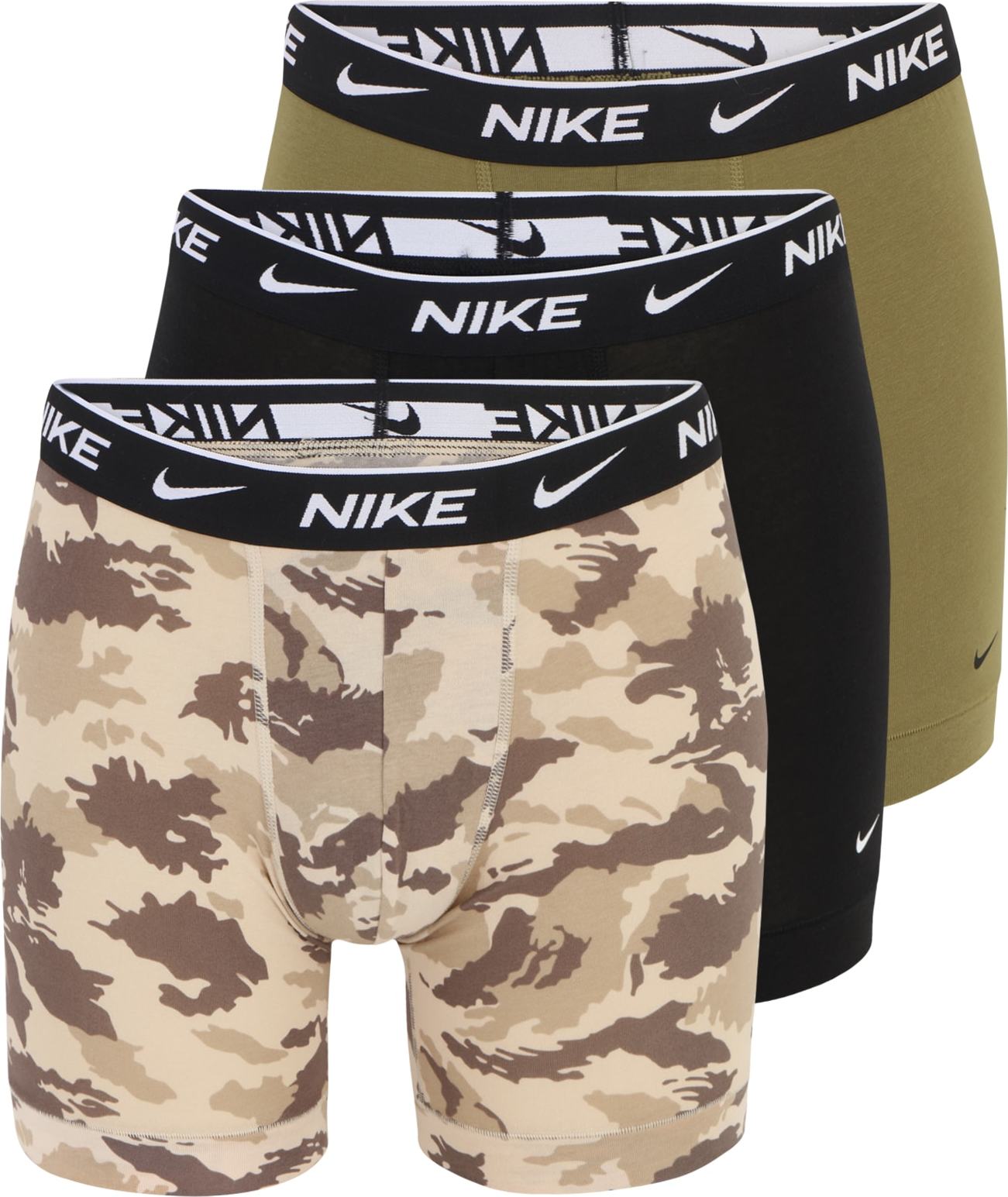 NIKE Sportovní spodní prádlo khaki / černá / béžová / tmavě béžová / bílá