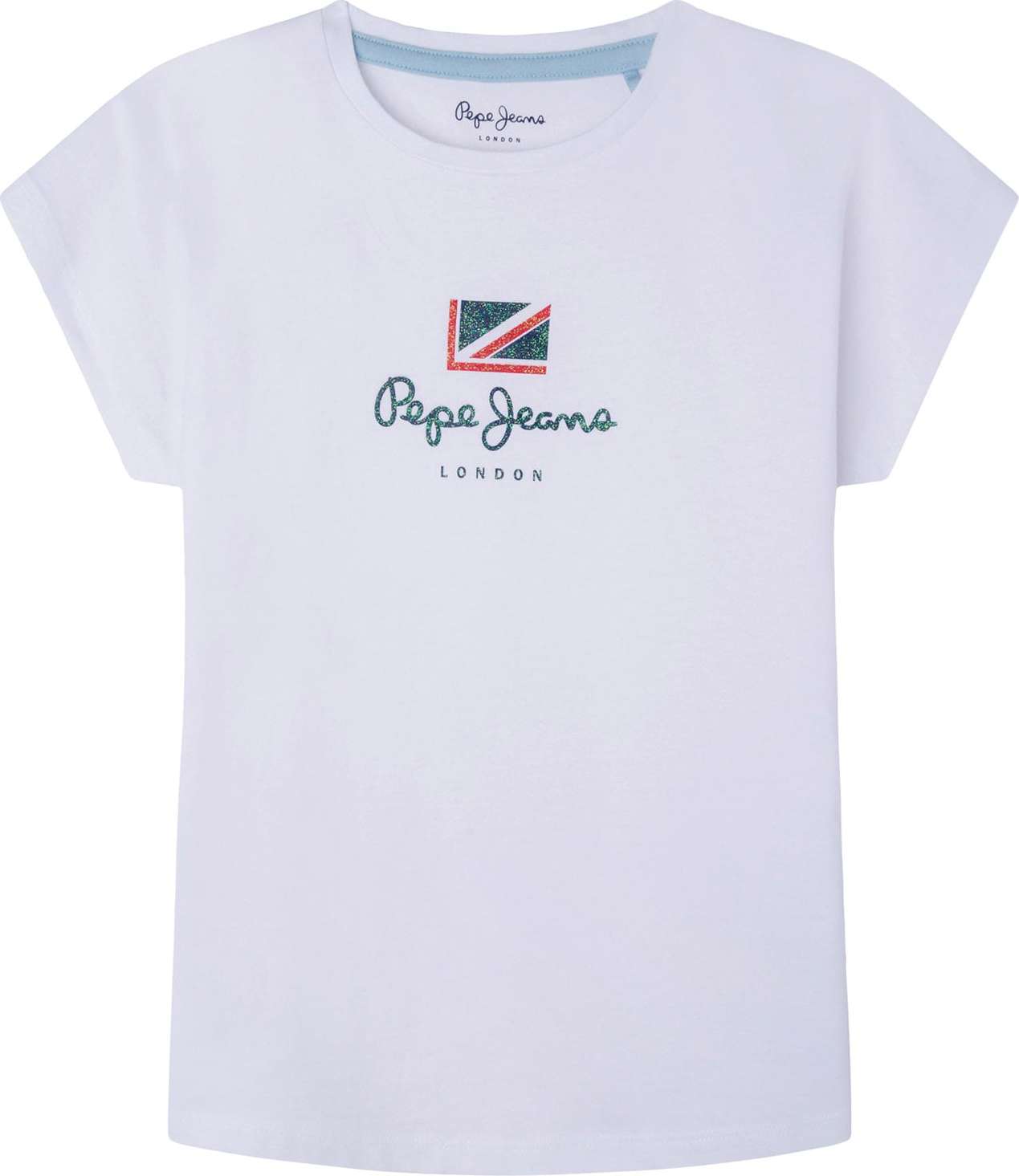 Pepe Jeans Tričko enciánová modrá / jasně červená / offwhite