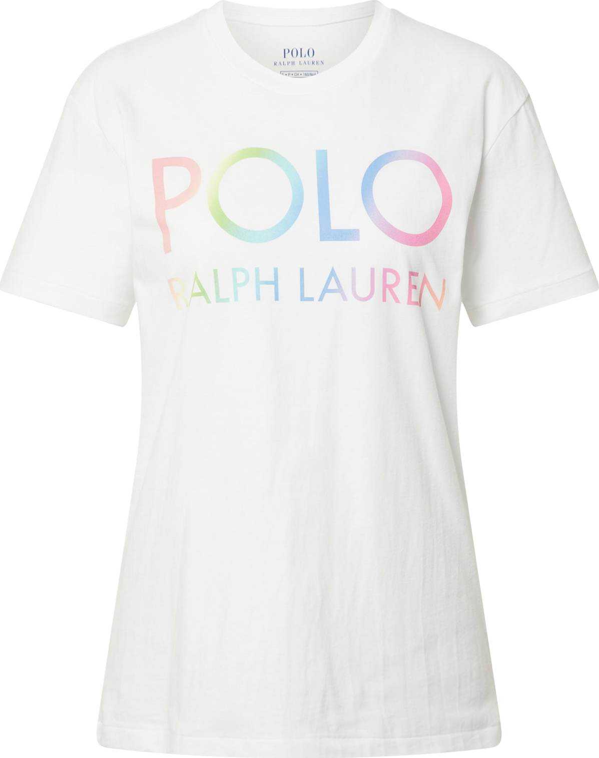 Polo Ralph Lauren Tričko bílá / svítivě modrá / svítivě růžová / jablko / pastelově růžová