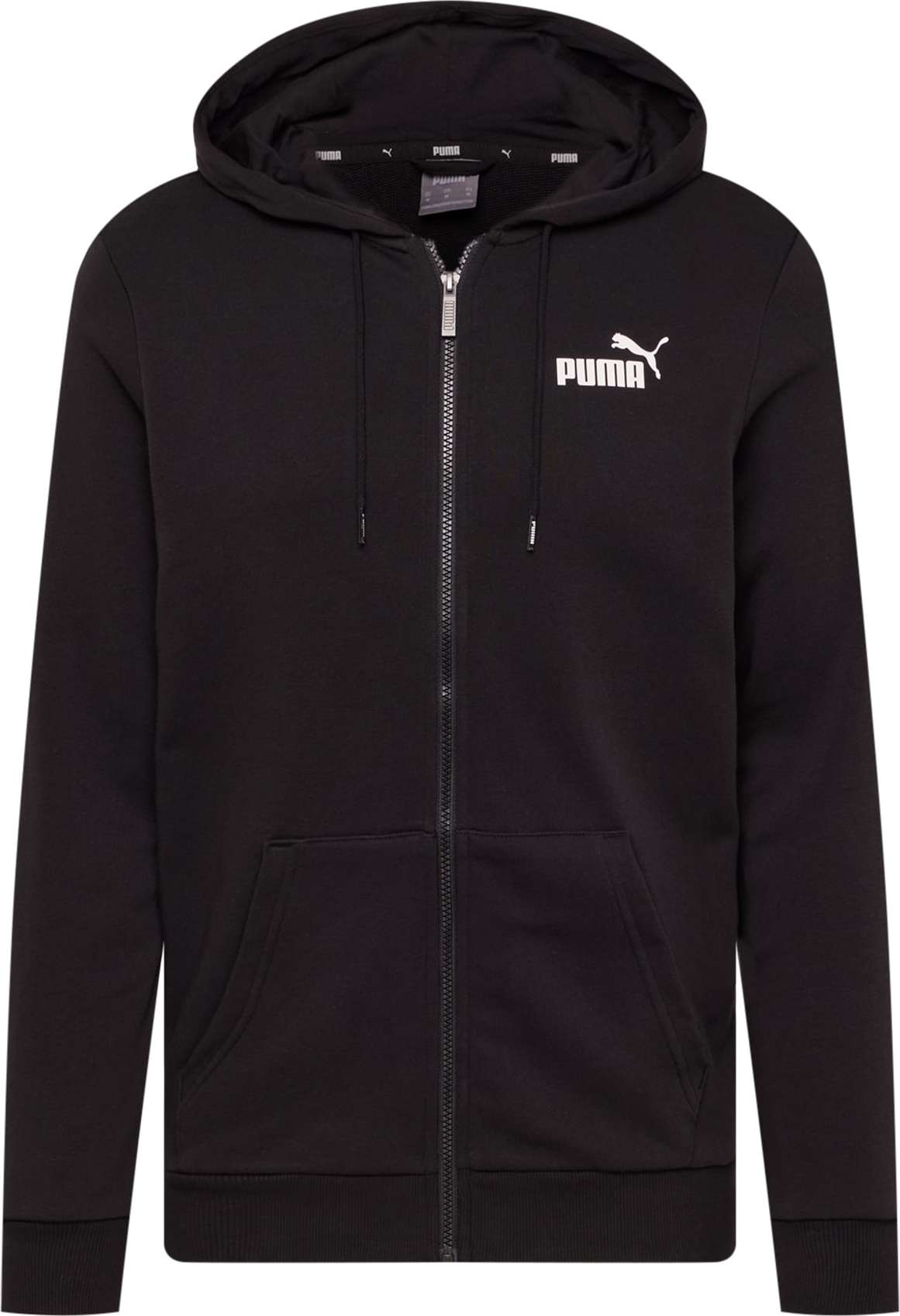 PUMA Mikina s kapucí černá / bílá