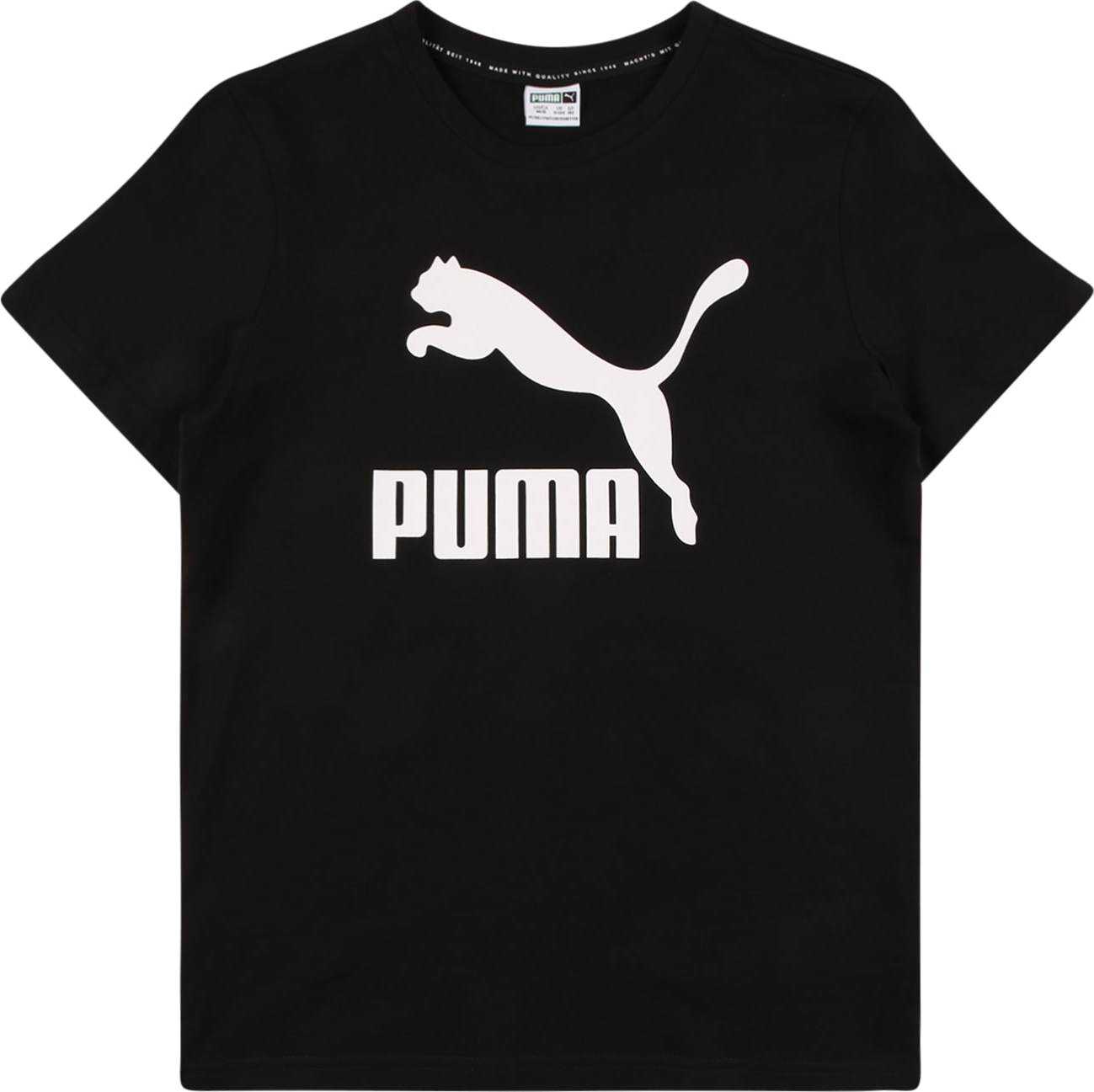 PUMA Tričko černá / bílá