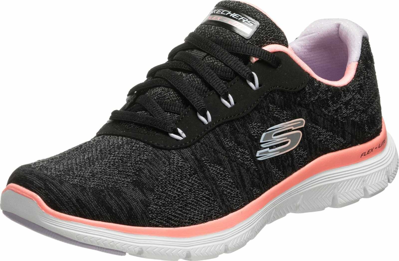 SKECHERS Tenisky černá / pink / bílá / šedá