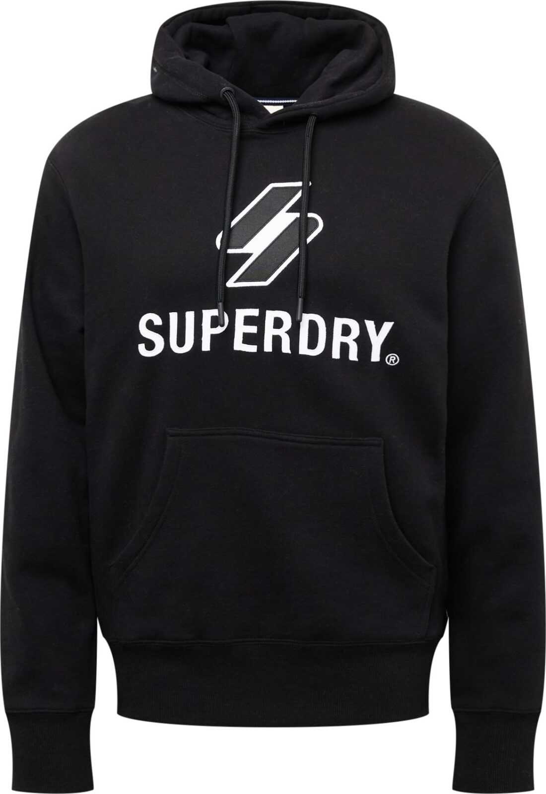 Superdry Mikina černá / bílá