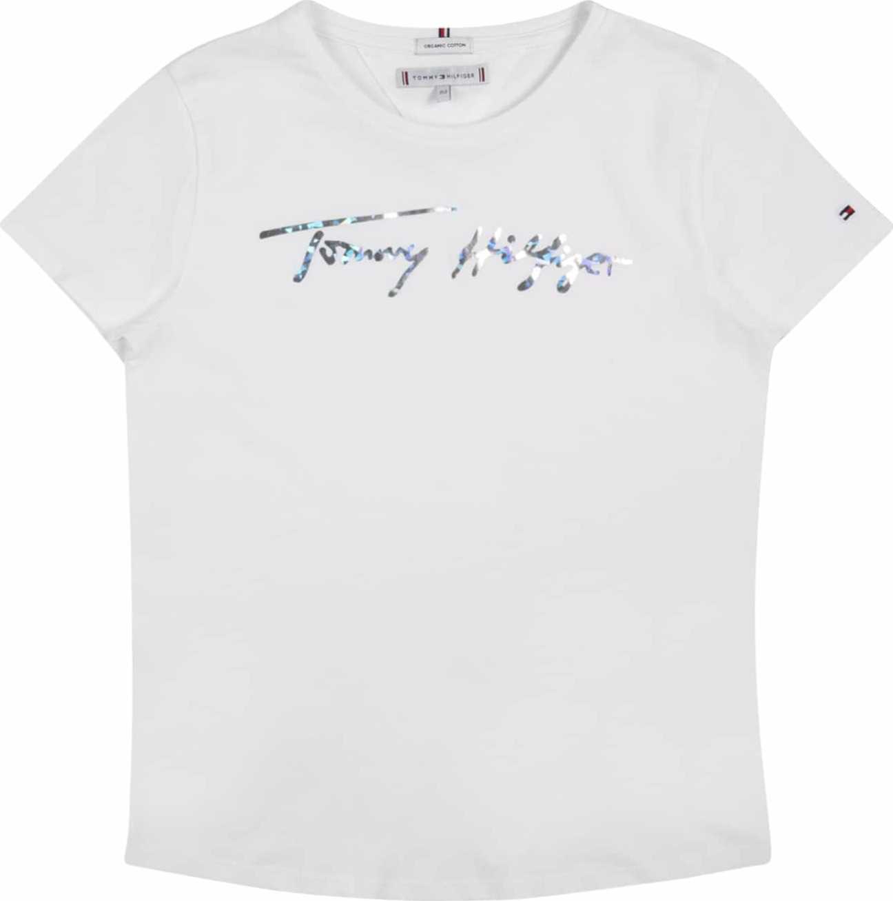 TOMMY HILFIGER Tričko bílá / stříbrná