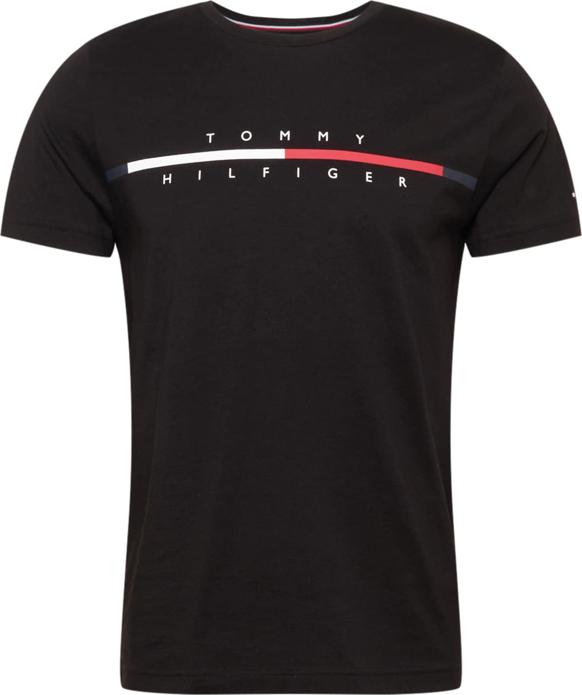 TOMMY HILFIGER Tričko černá / bílá / červená / marine modrá