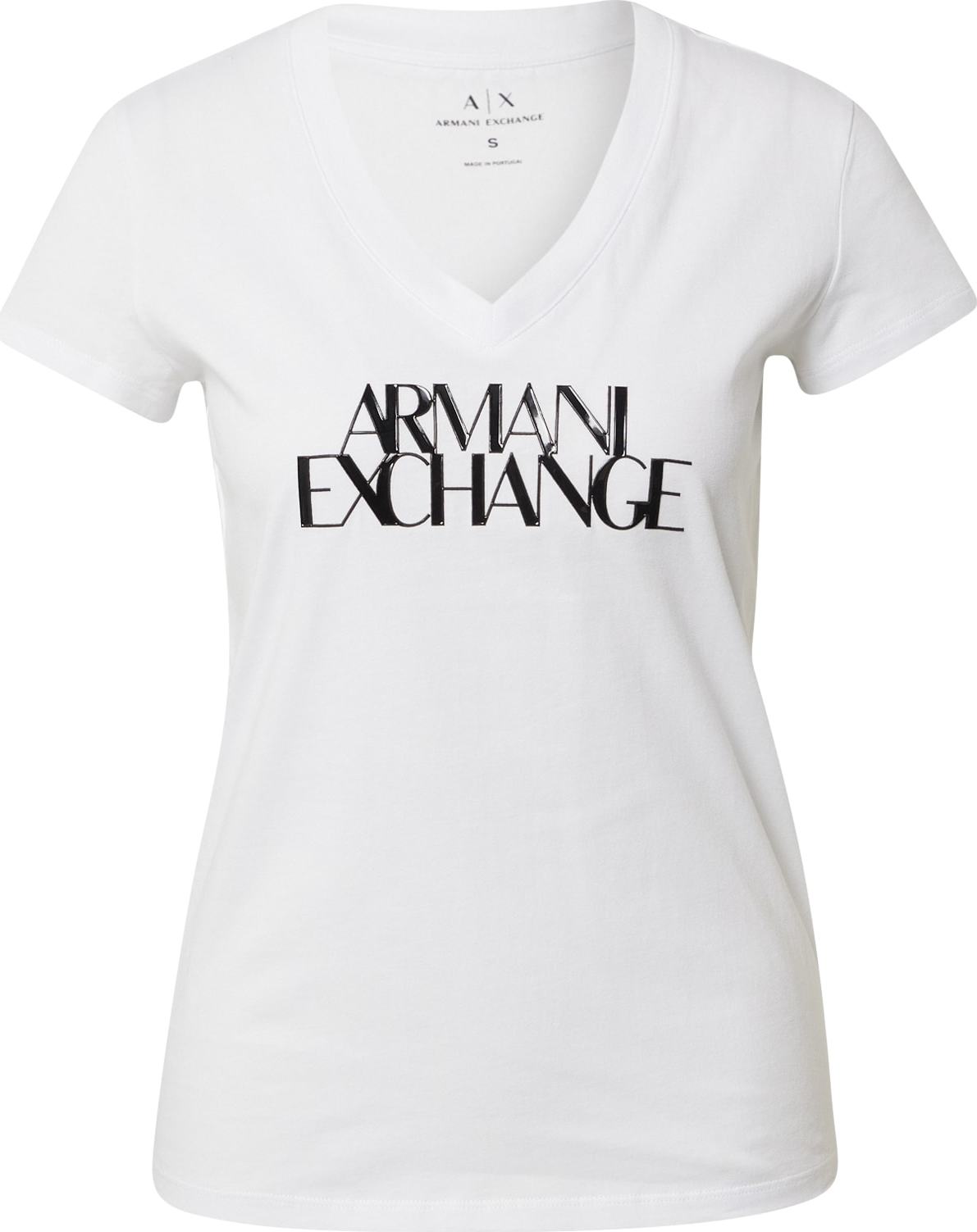 ARMANI EXCHANGE Tričko bílá / černá