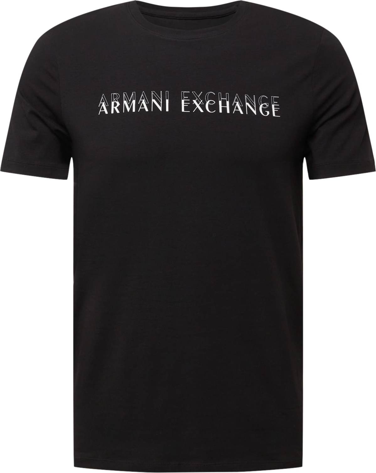 ARMANI EXCHANGE Tričko černá / bílá