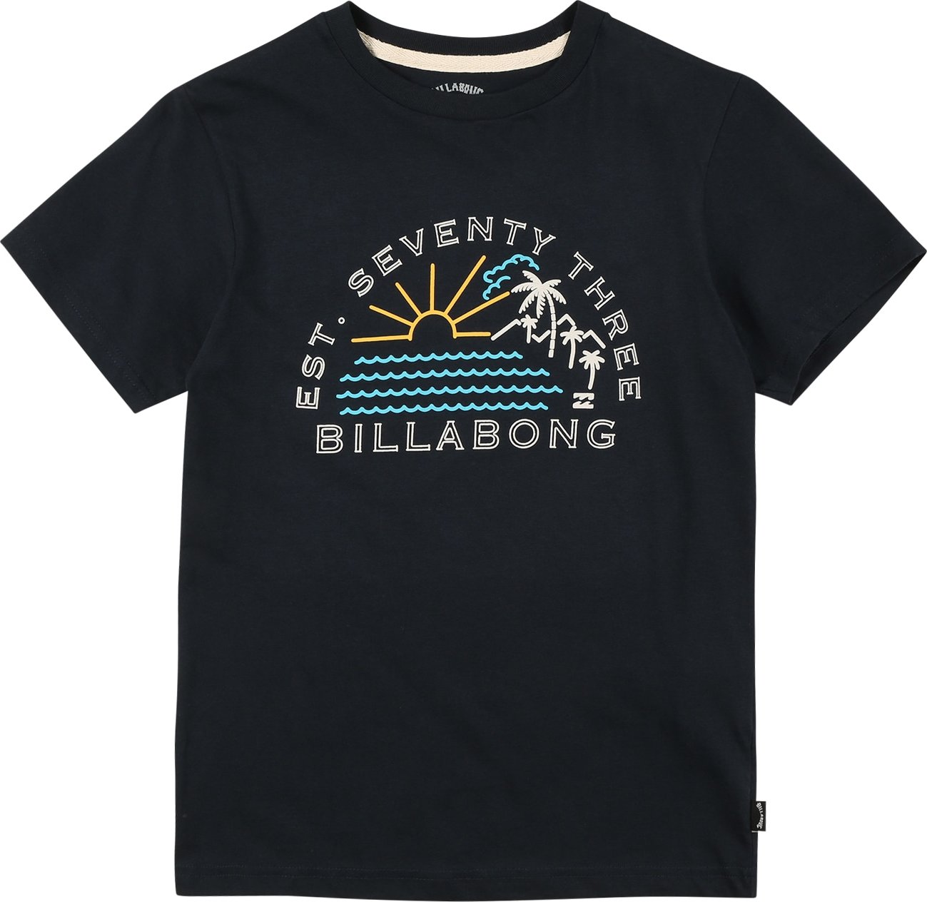 BILLABONG Funkční tričko 'ISLA VISTA' námořnická modř / bílá / žlutá / světlemodrá