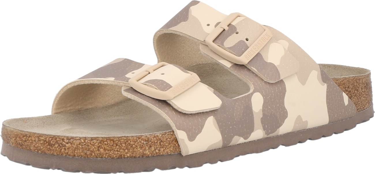 BIRKENSTOCK Pantofle 'Arizona' šedobéžová / béžová / tělová