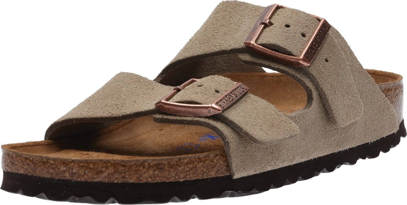 BIRKENSTOCK Pantofle 'Arizona' šedobéžová