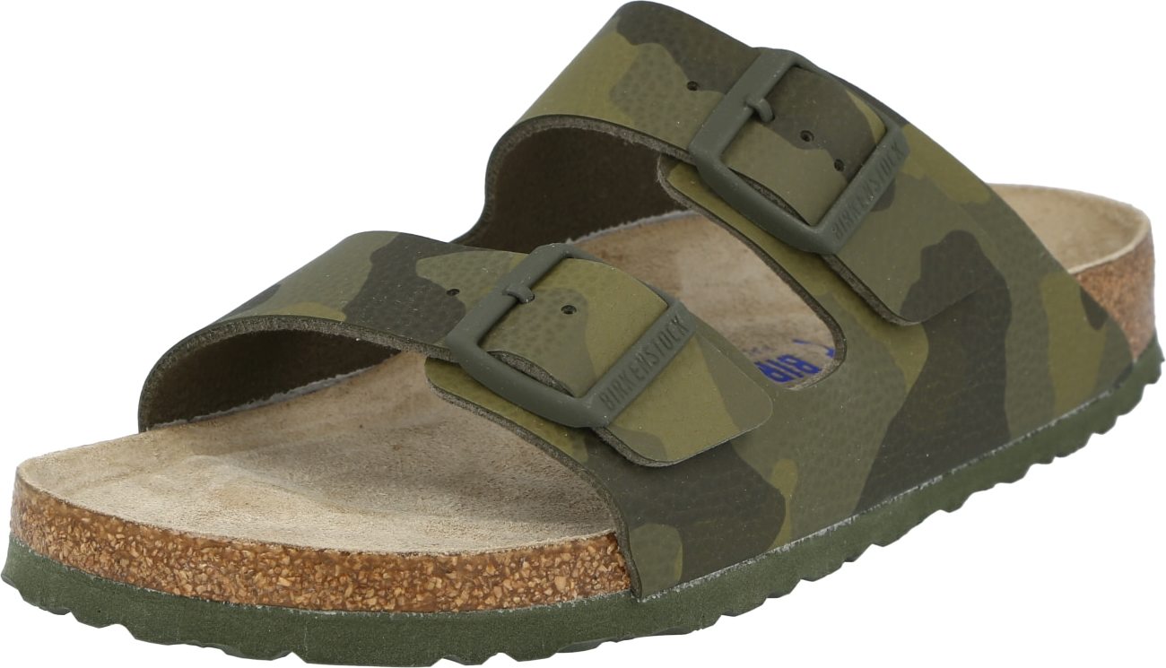 BIRKENSTOCK Pantofle 'Arizona' tmavě zelená / olivová / khaki