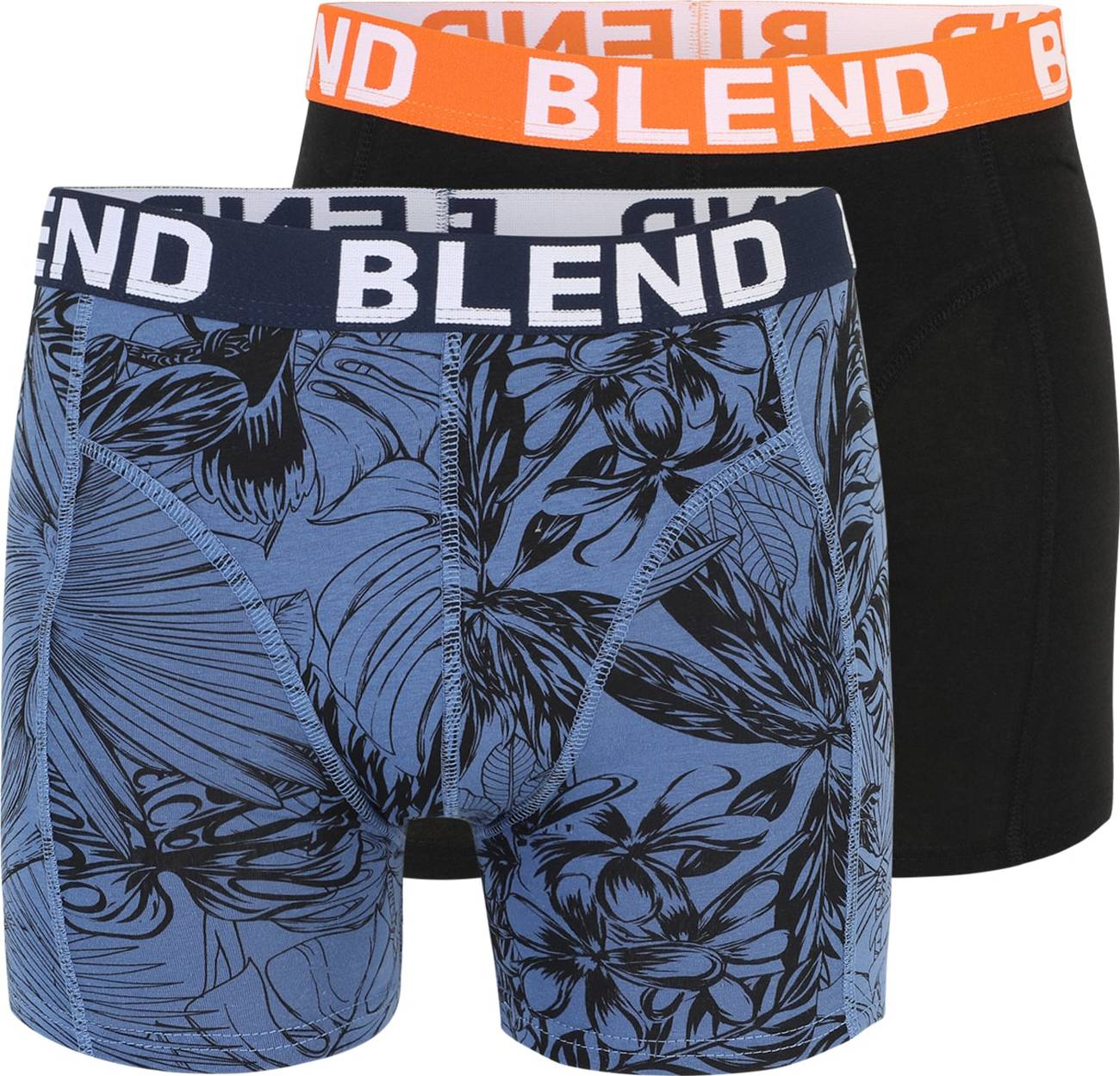 BLEND Boxerky černá / chladná modrá / námořnická modř / bílá / jasně oranžová