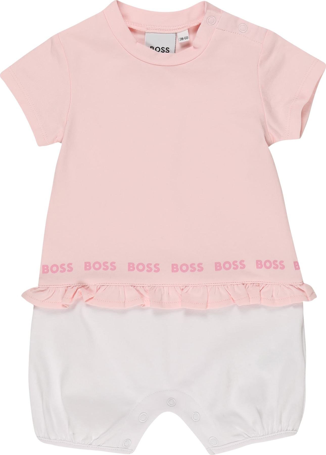 BOSS Kidswear Overal růžová / pink / bílá