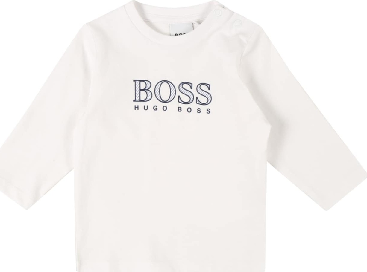 BOSS Kidswear Tričko bílá / noční modrá / modrá