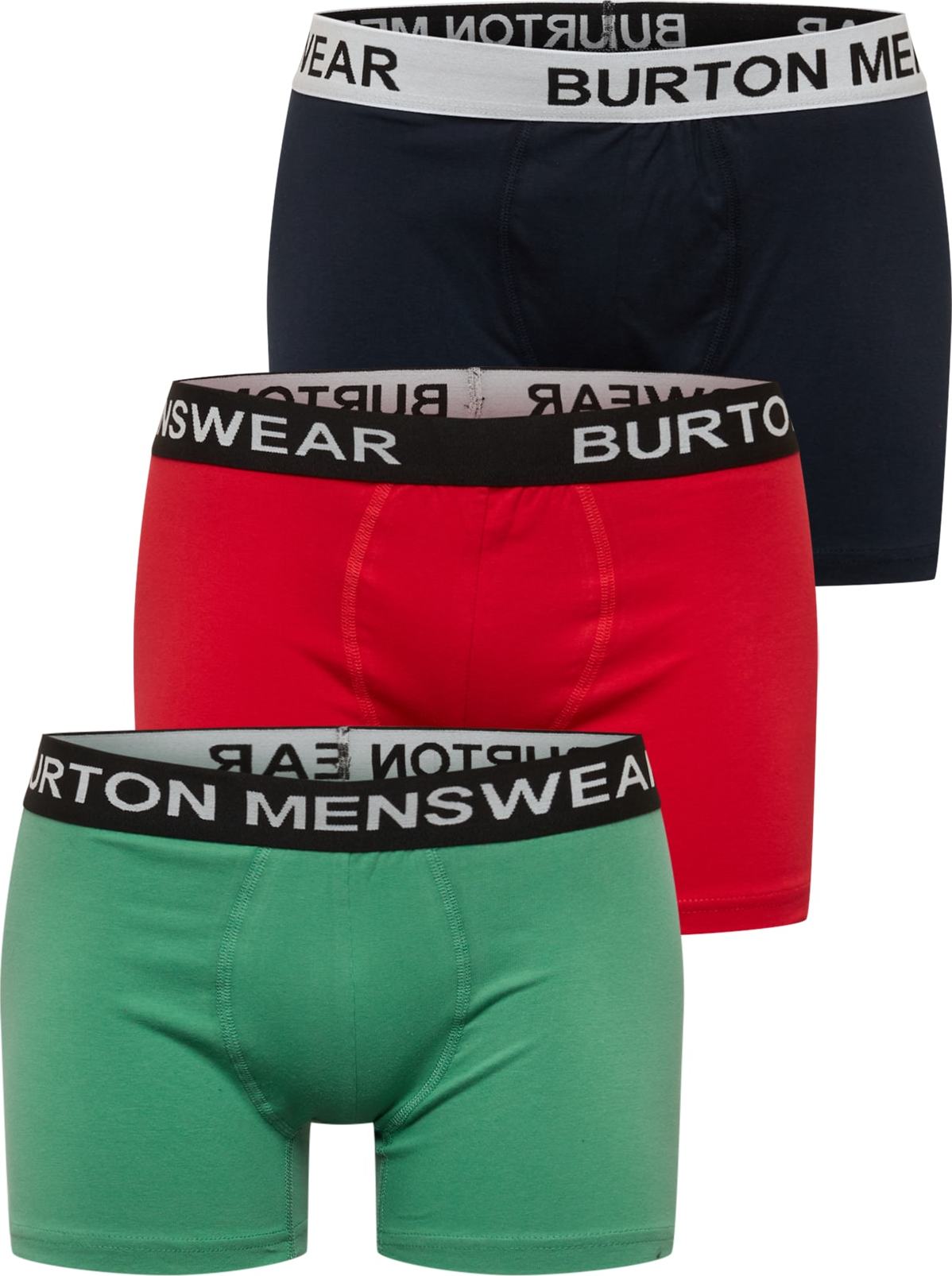 BURTON MENSWEAR LONDON Boxerky zelená / červená / námořnická modř / bílá / černá