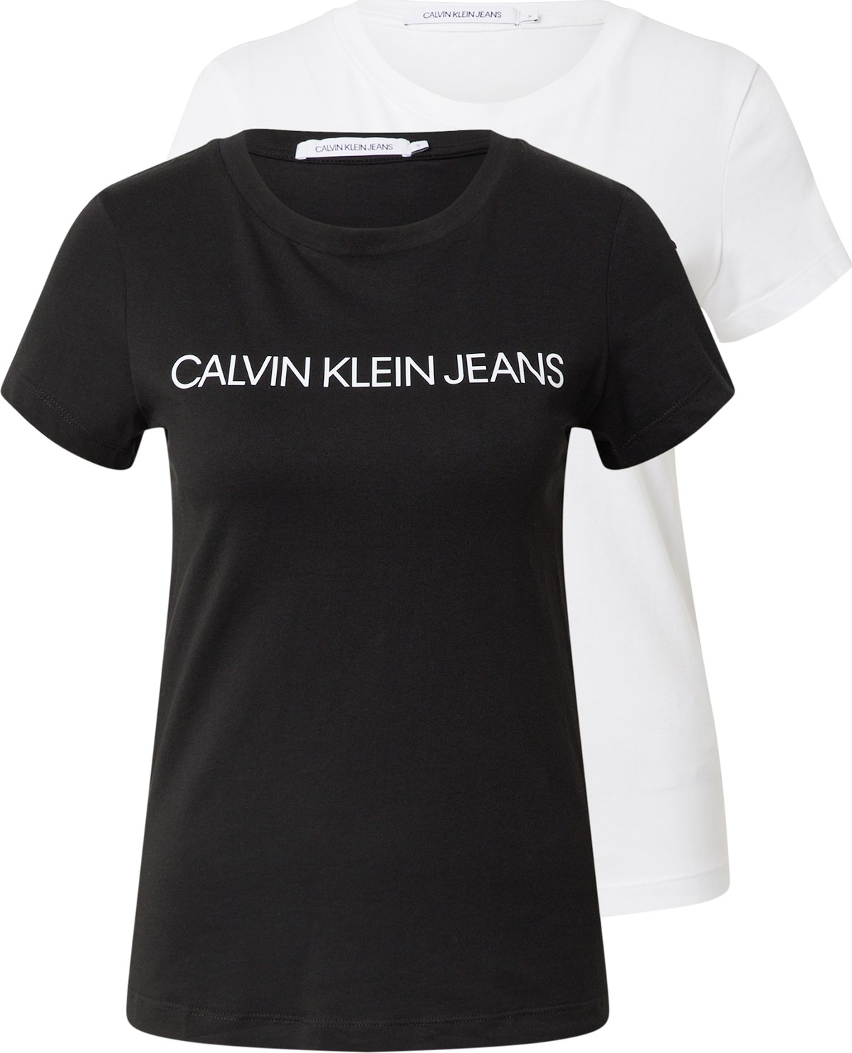 Calvin Klein Jeans Tričko černá / bílá