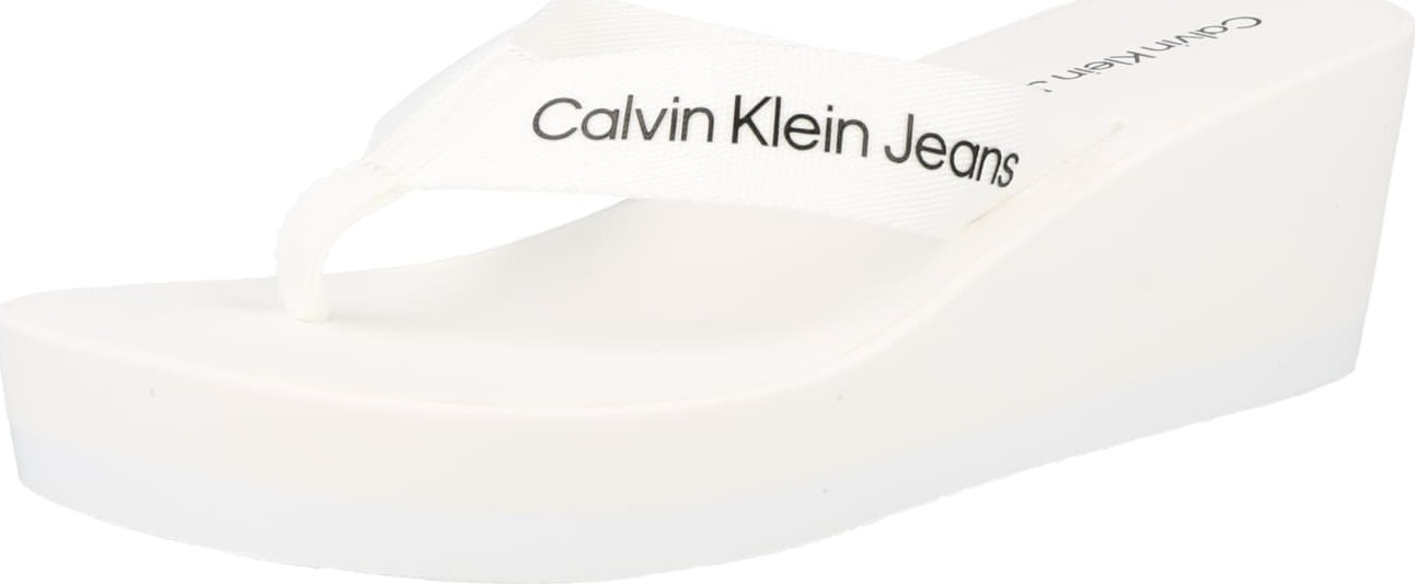 Calvin Klein Jeans Žabky bílá / černá