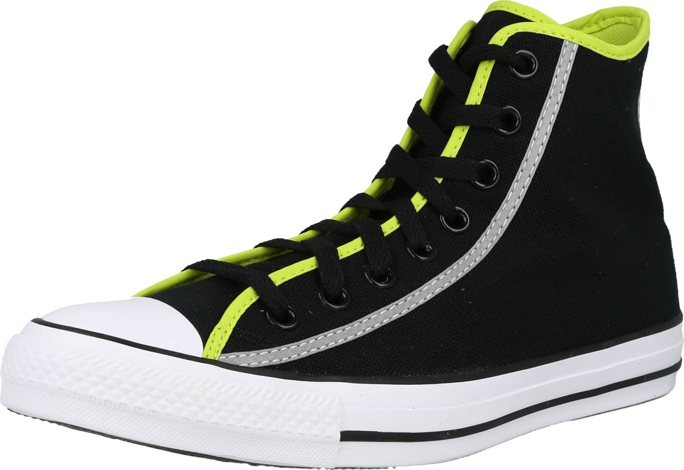 CONVERSE Kotníkové tenisky 'Chuck Taylor' černá / žlutá / světle šedá