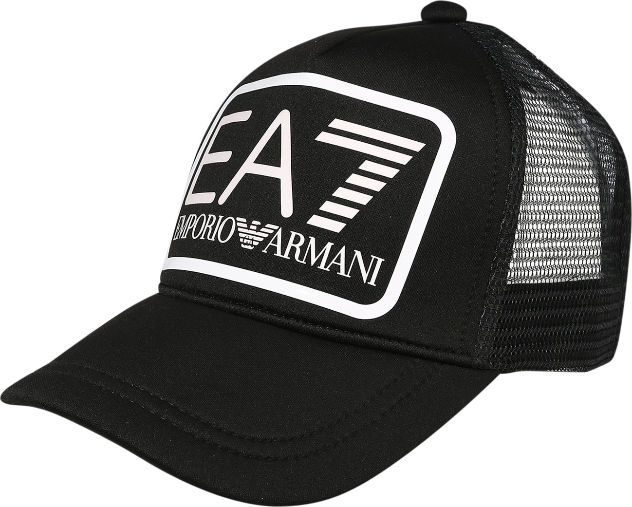 EA7 Emporio Armani Kšiltovka černá / bílá