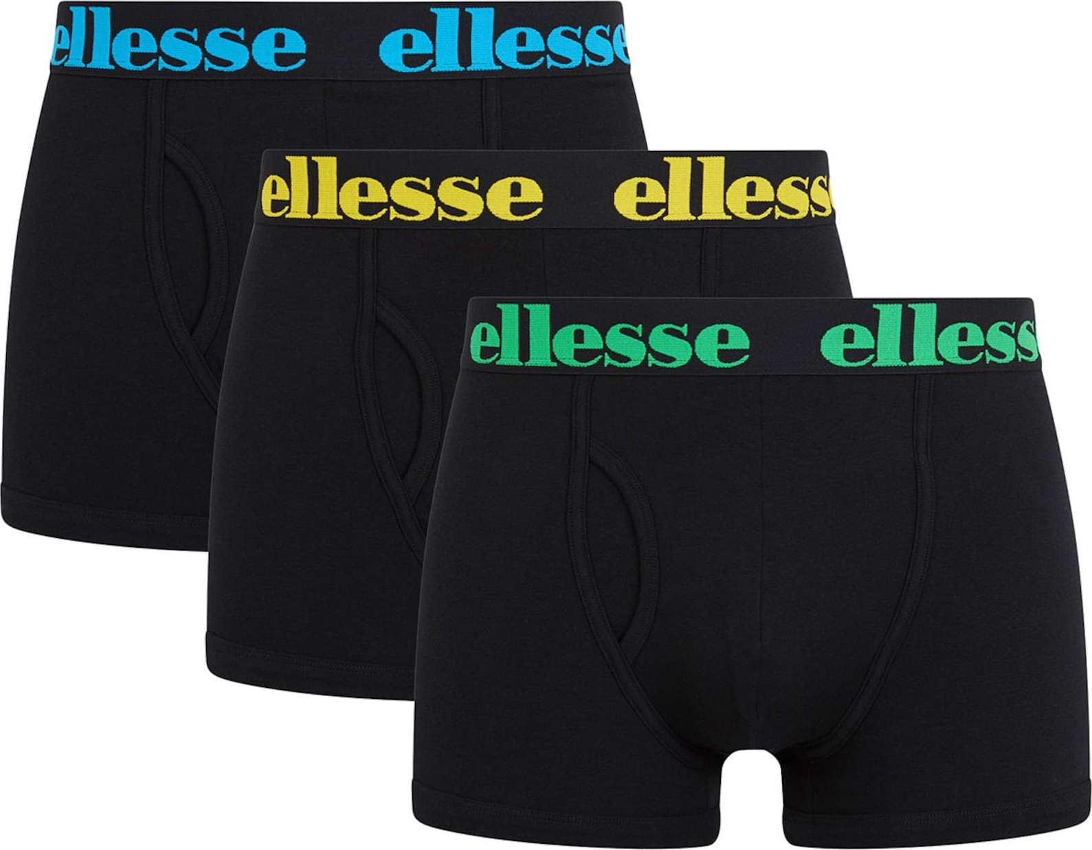 ELLESSE Boxerky černá / modrá / žlutá / zelená