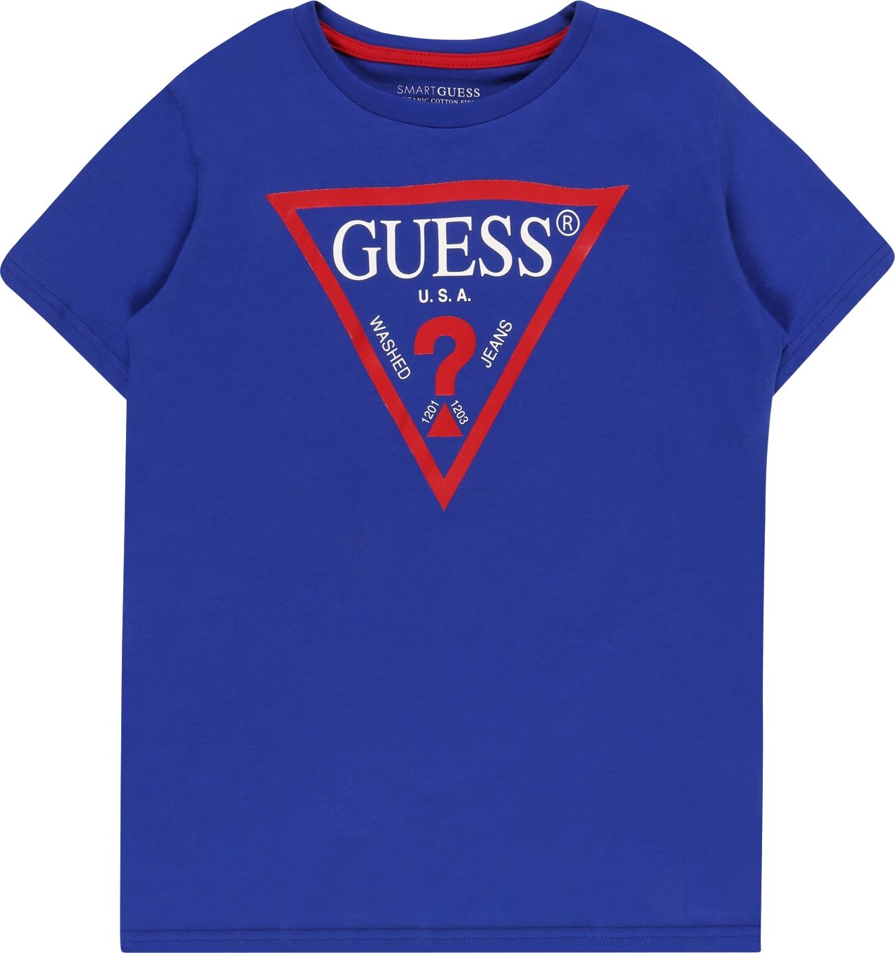 GUESS Tričko indigo / červená / bílá