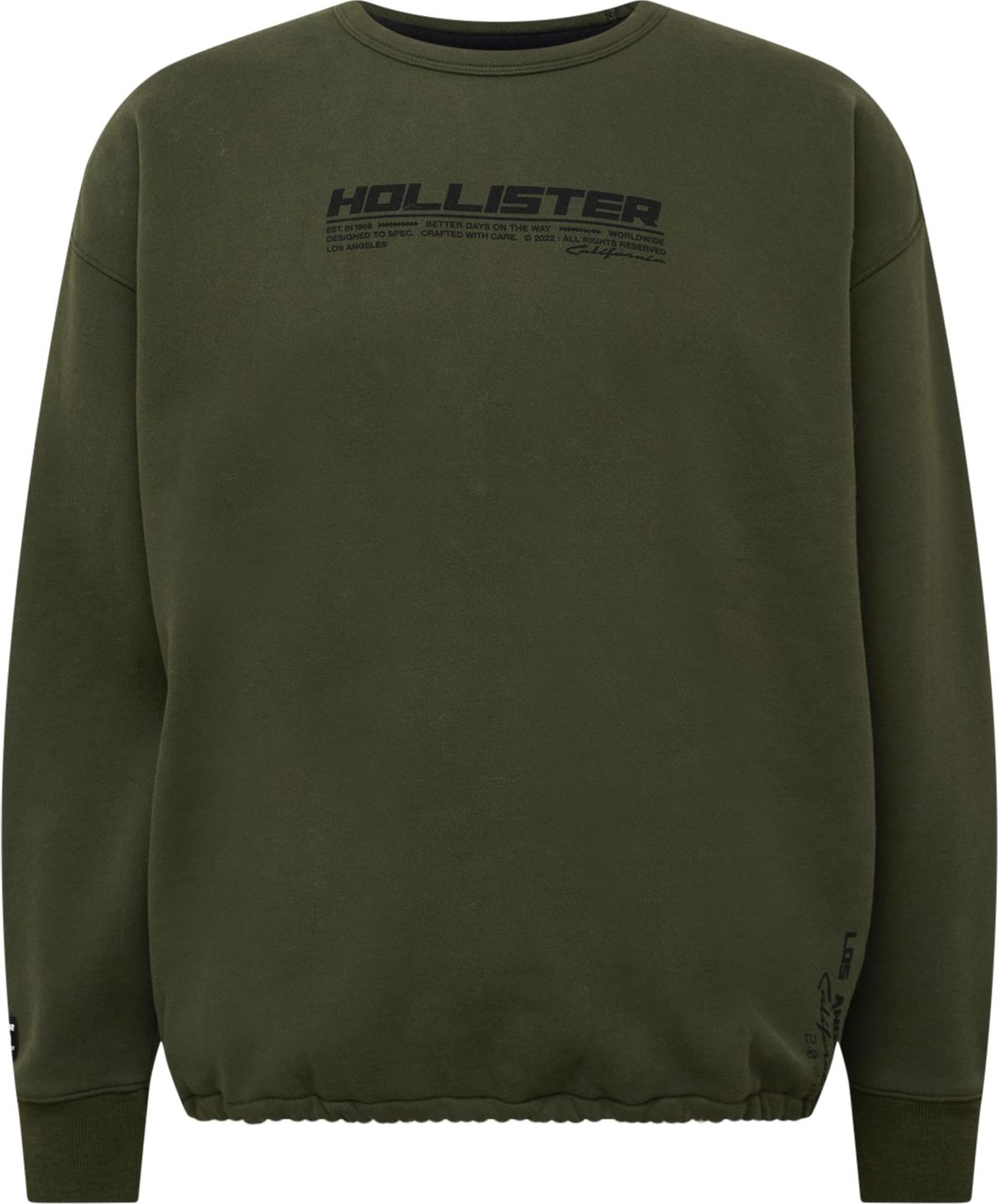 HOLLISTER Mikina 'BUNGEE CREW' khaki / černá