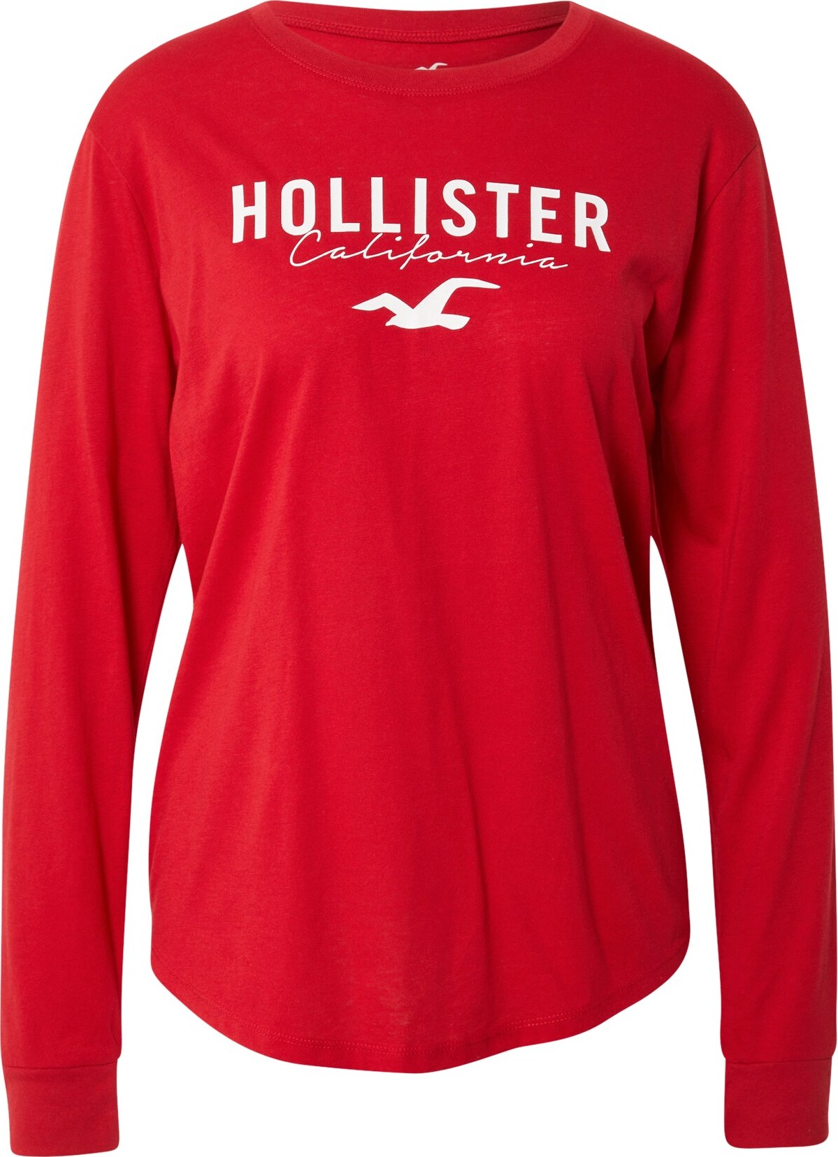 HOLLISTER Tričko červená / bílá