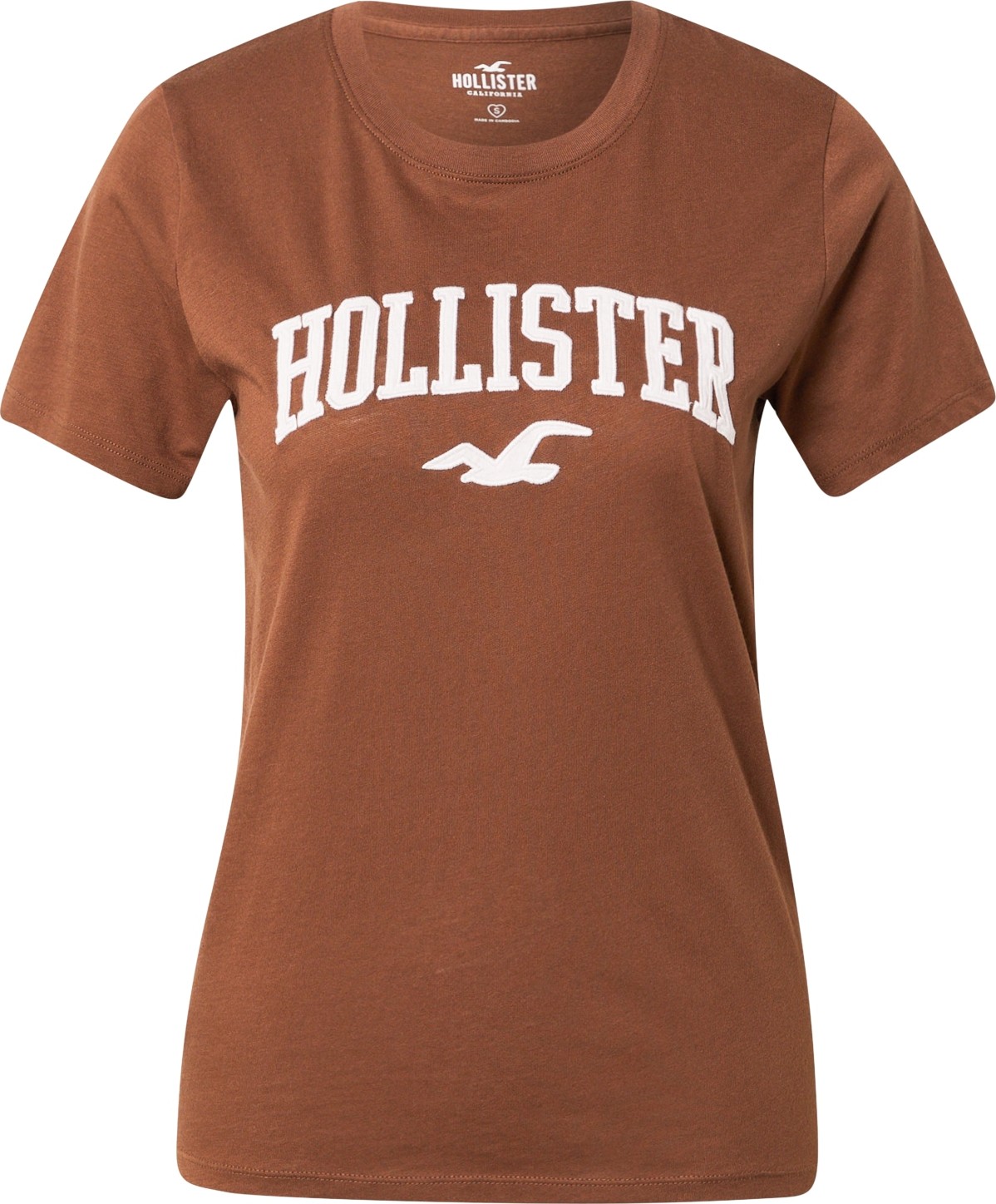 HOLLISTER Tričko karamelová / bílá