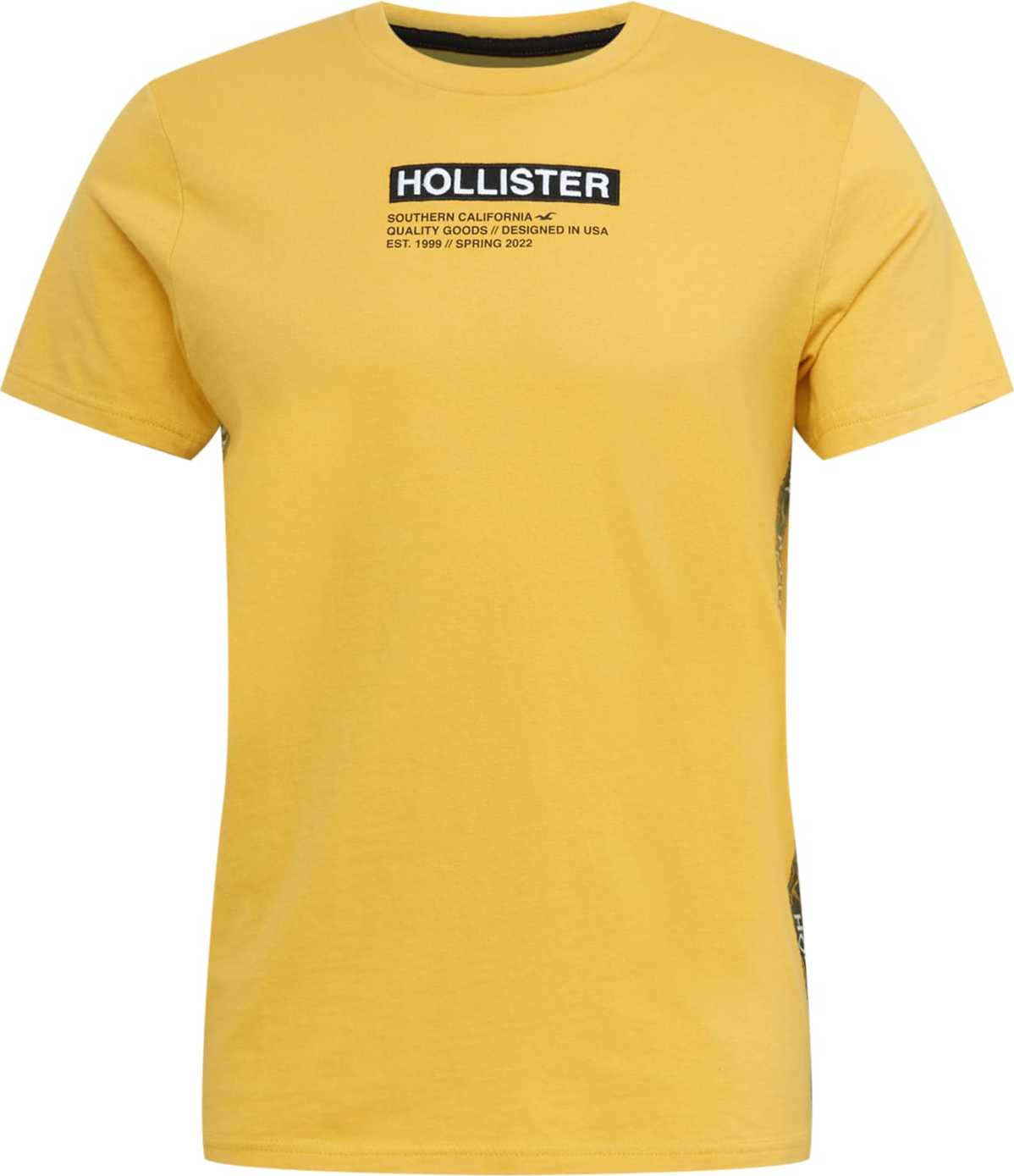 HOLLISTER Tričko žlutá / černá / bílá