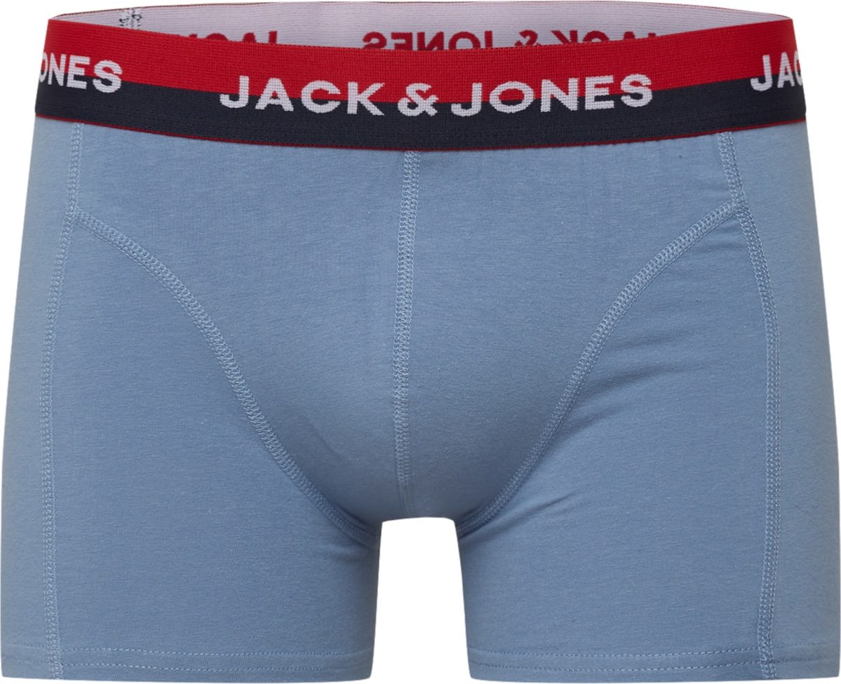 JACK & JONES Boxerky 'EUSTACE' kouřově modrá / tmavě červená