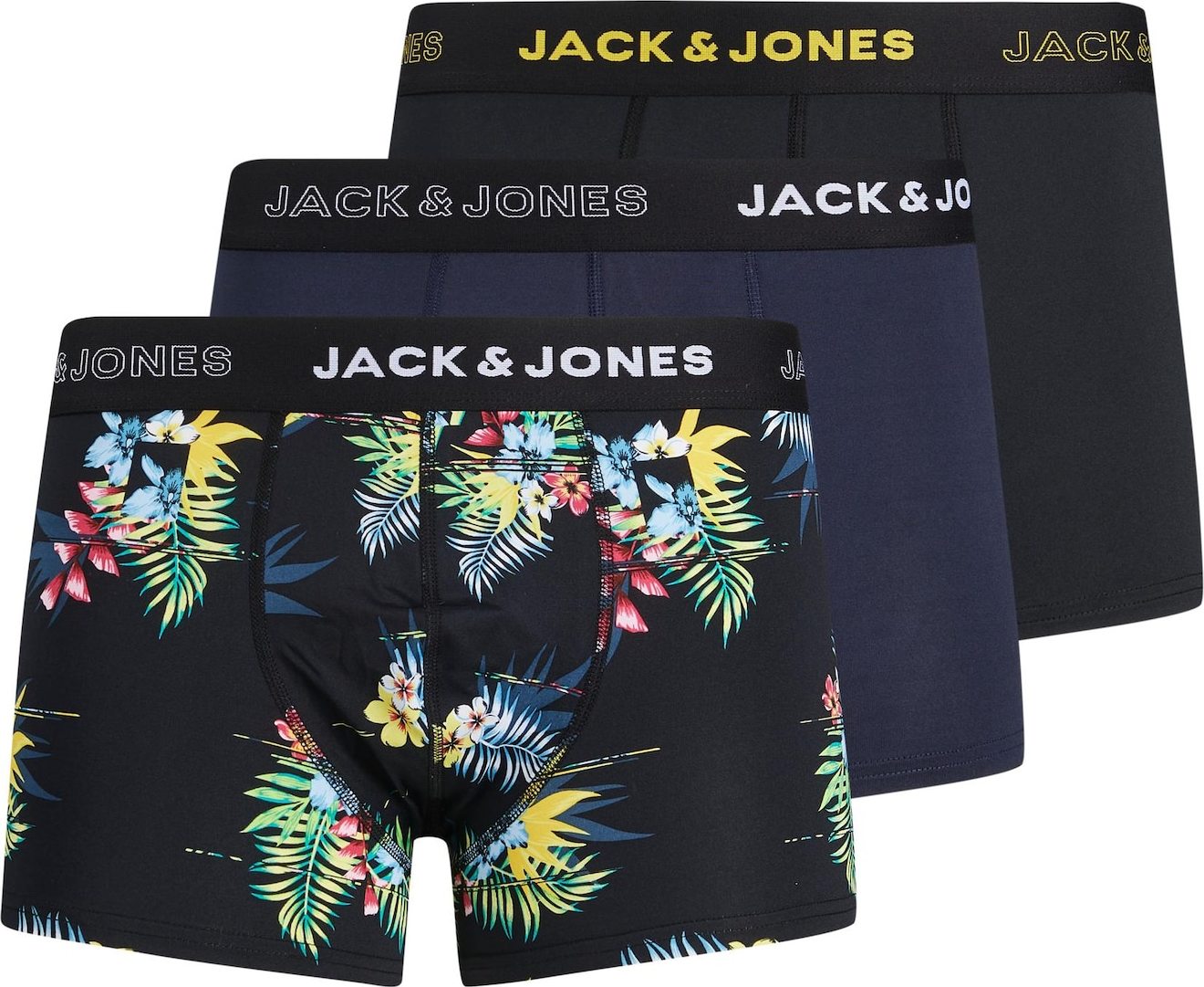 JACK & JONES Boxerky 'STAYCAY' černá / modrá / mix barev