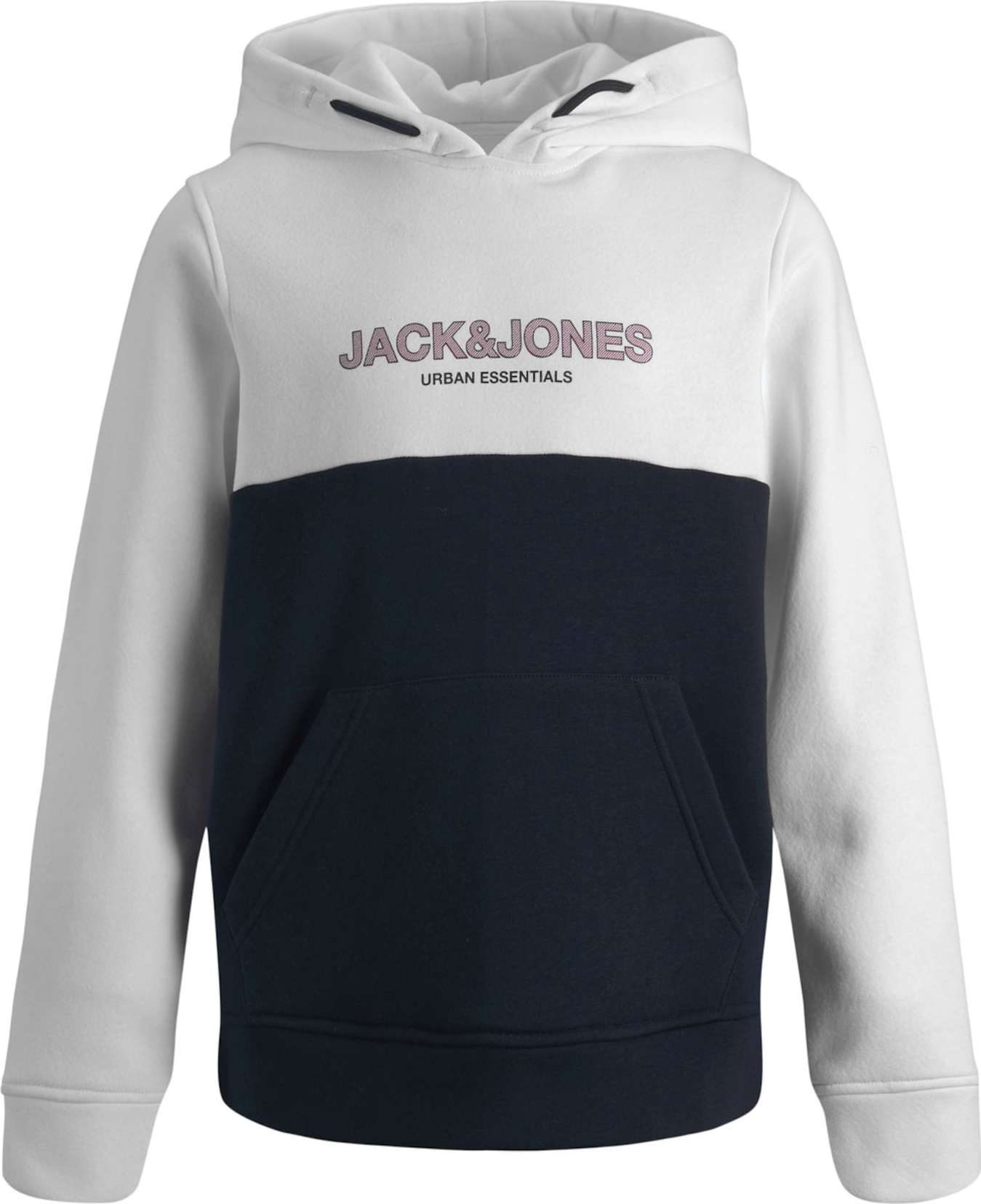 Jack & Jones Junior Mikina 'Urban' bílá / černá / starorůžová