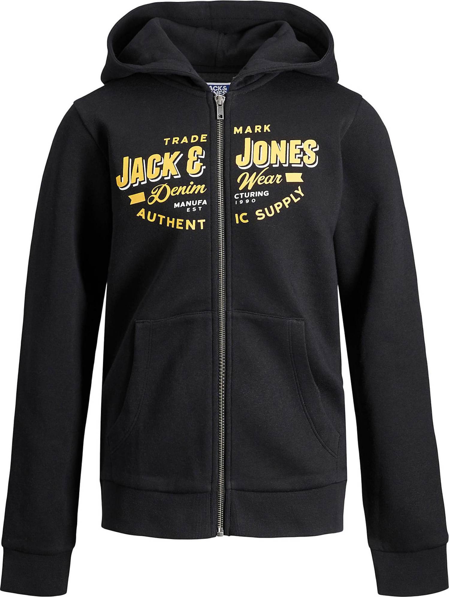 Jack & Jones Junior Mikina černá / žlutá