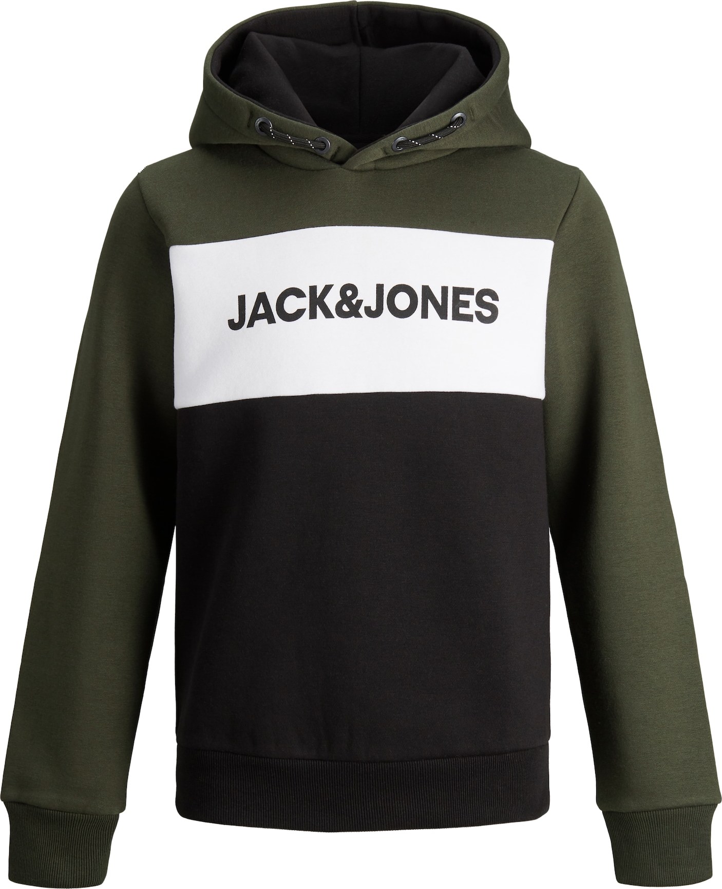 Jack & Jones Junior Mikina bílá / černá / mokka