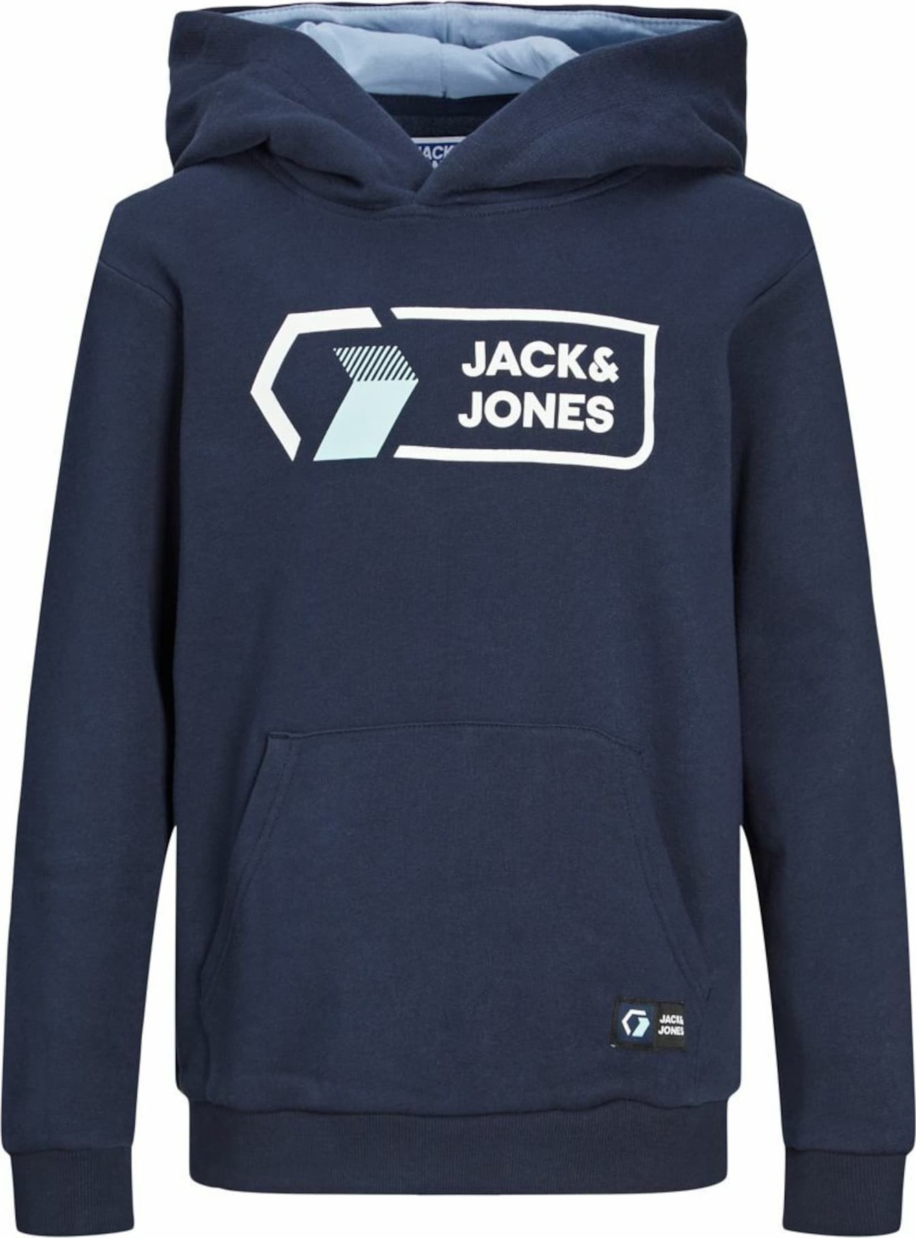 Jack & Jones Junior Mikina 'Logan' tmavě modrá / bílá / světlemodrá