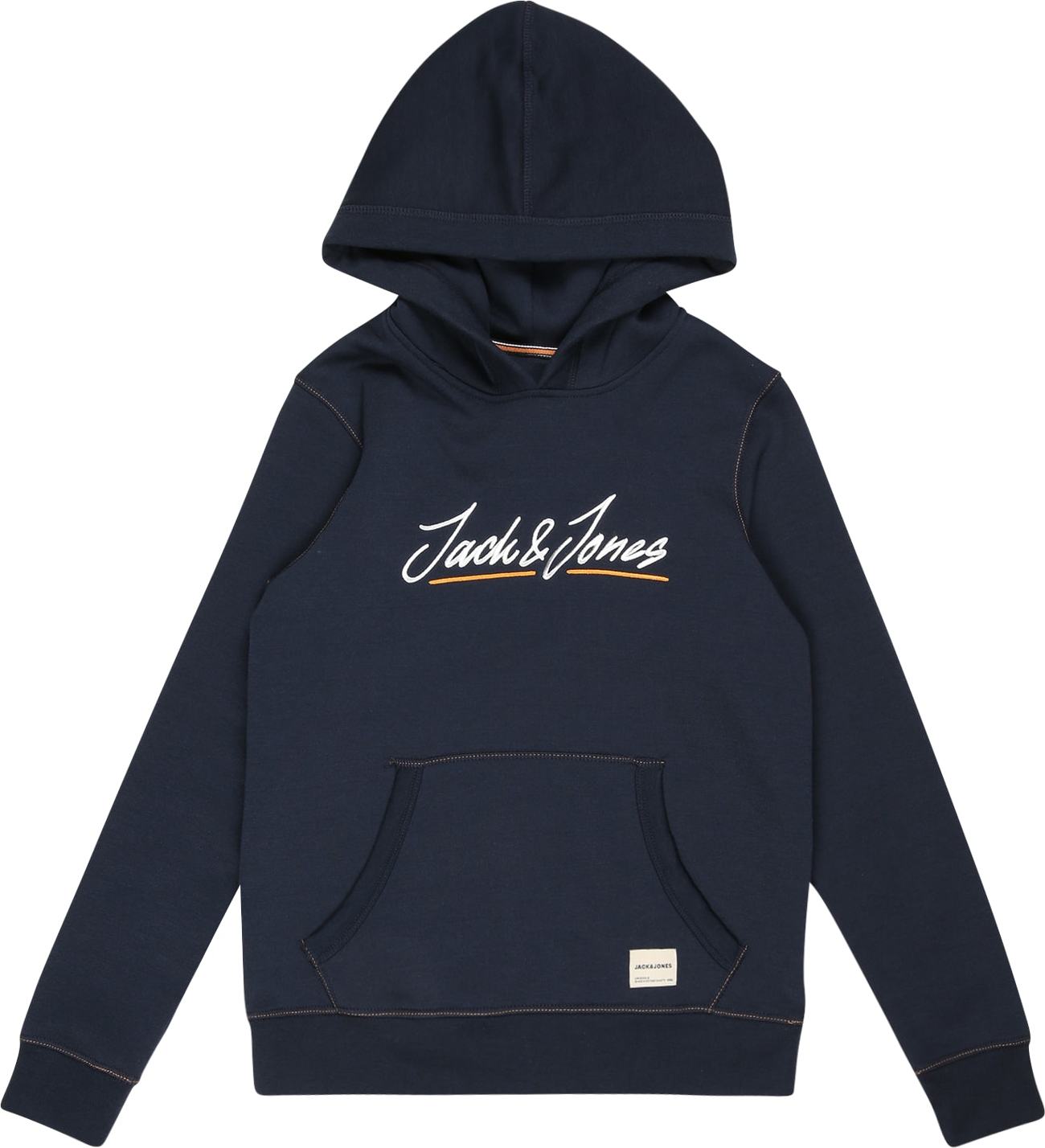 Jack & Jones Junior Mikina 'Tons' námořnická modř / bílá / oranžová